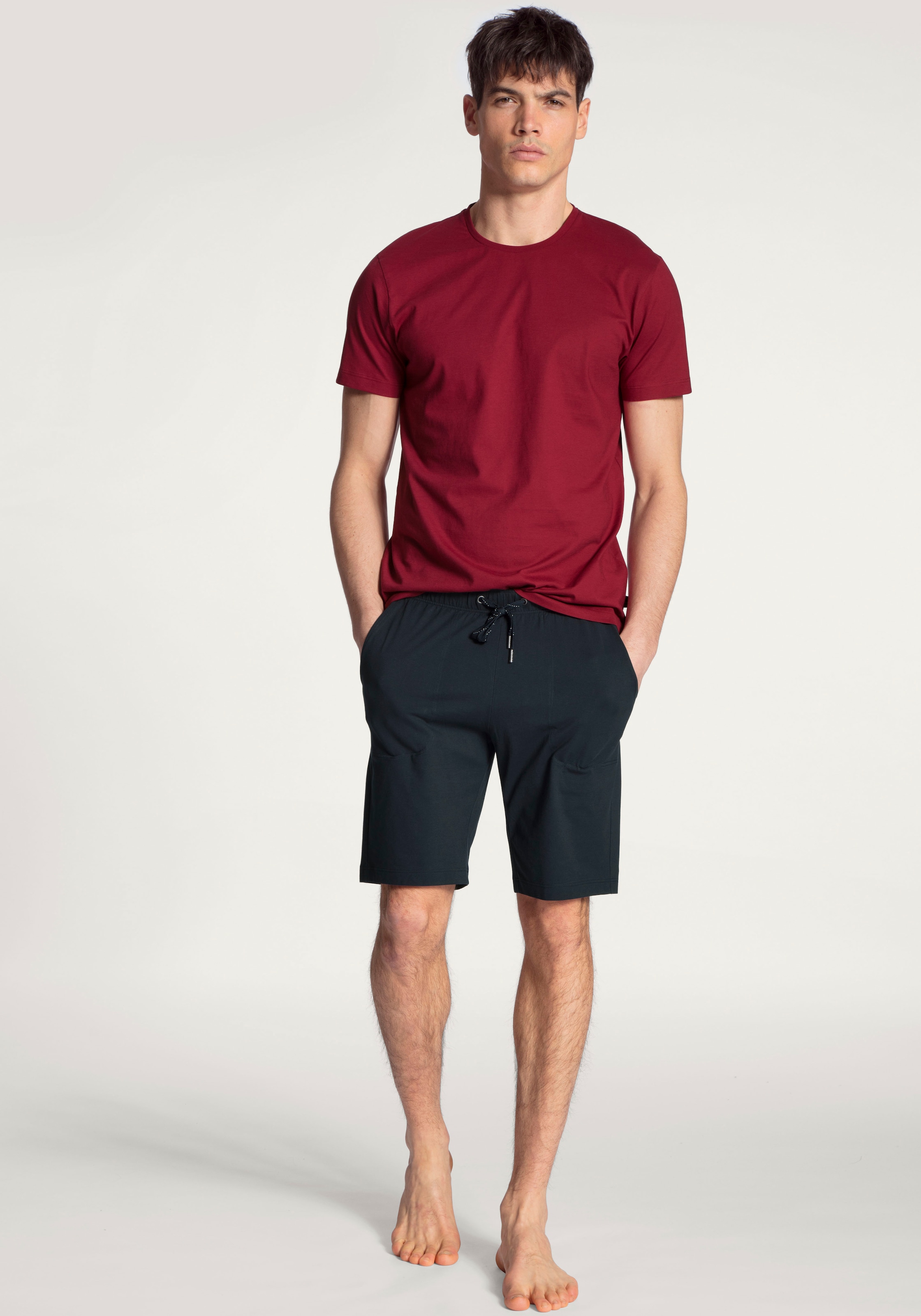 CALIDA Bermudas »Remix Basic Sleep«, mit geöstem Tunnelzugbund mit Jerseykordel