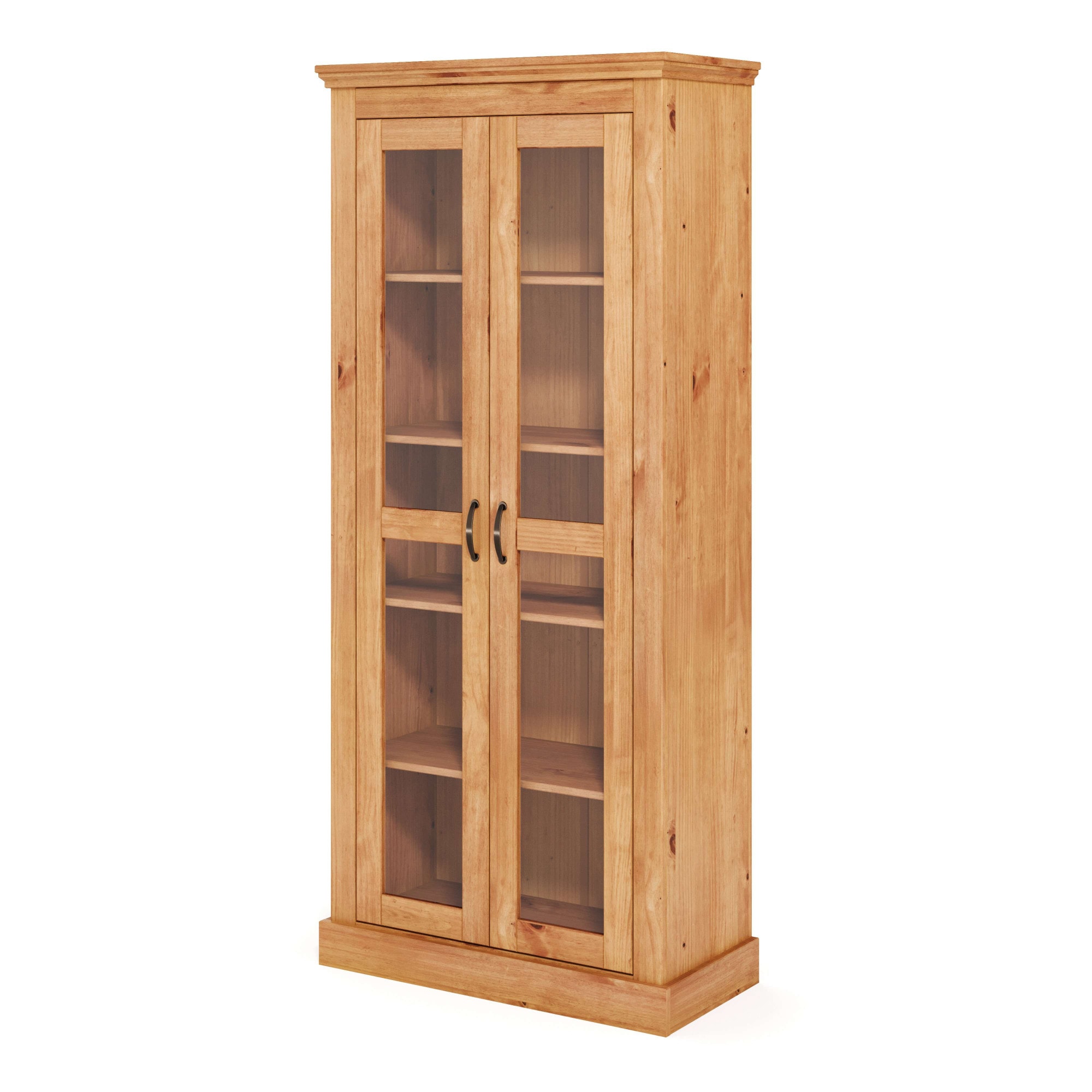 OTTO home Vitrine »Selma, Hochschrank, Standvitrine, Glasvitrine aus massivem Kiefernholz« FSC®, mit Griffen aus antikisiertem Metall, Höhe 180 cm