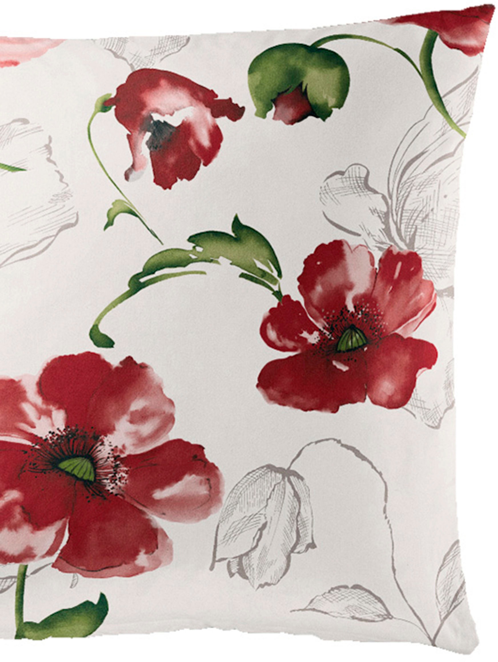 BIERBAUM Bettwäsche »Red Flowers«, Seersucker, 100 % Baumwolle, mit floralem Muster, pflegeleicht