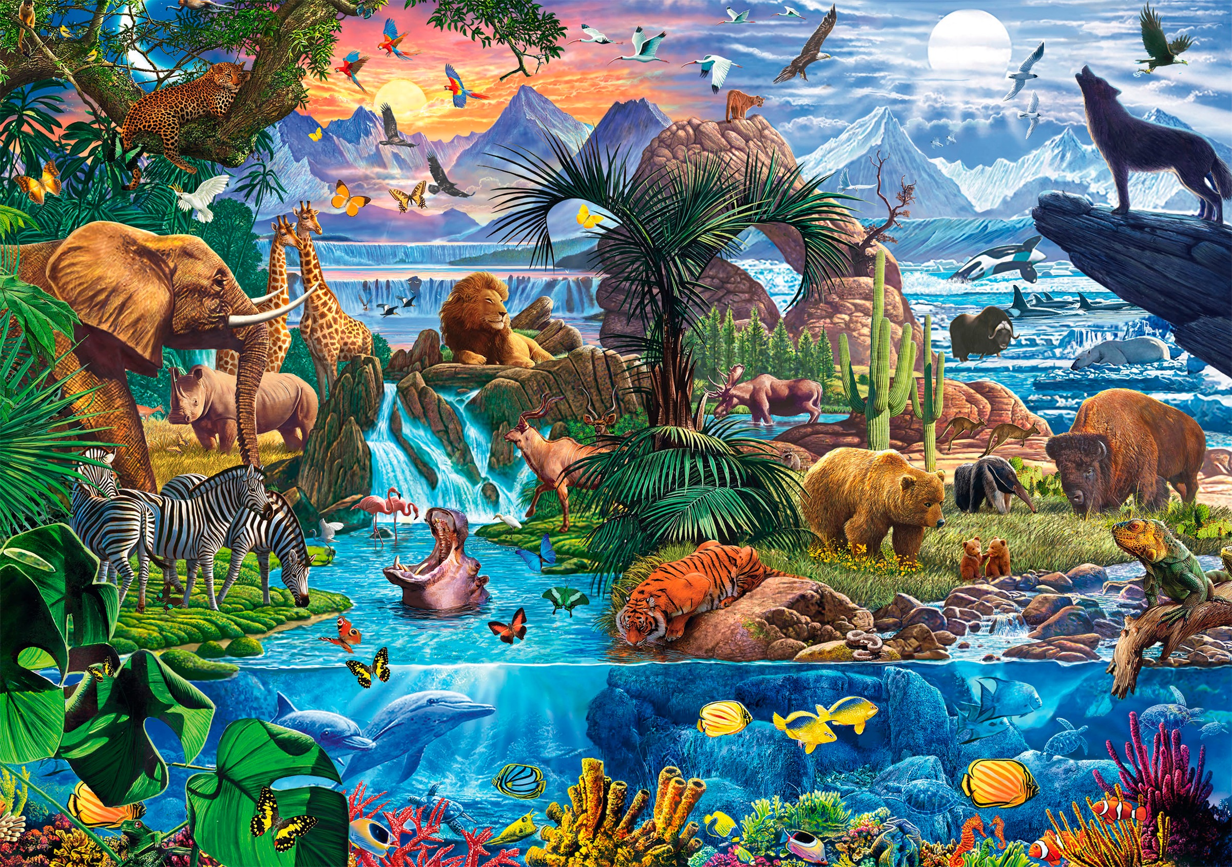 Schmidt Spiele Puzzle »Panorama der Tierwelt«, Made in Europe