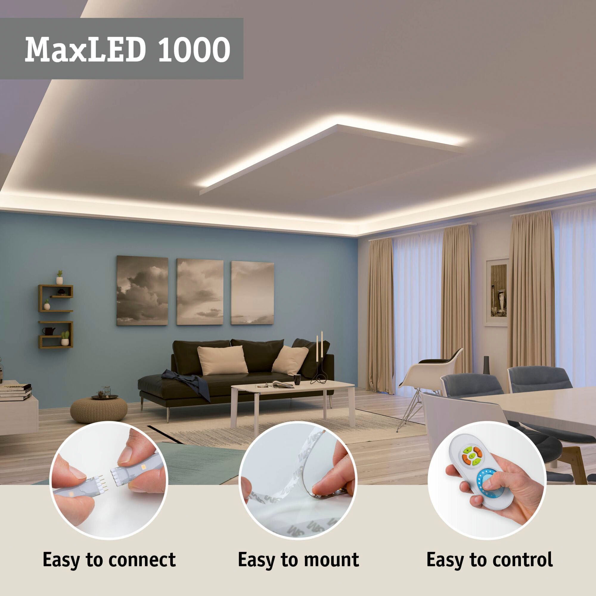 Paulmann LED-Streifen »MaxLED 1000 Basisset 3m IP44 Cover 2700-6500K 32W 230/24V 60VA«, 1 St.-flammig, Tunable White