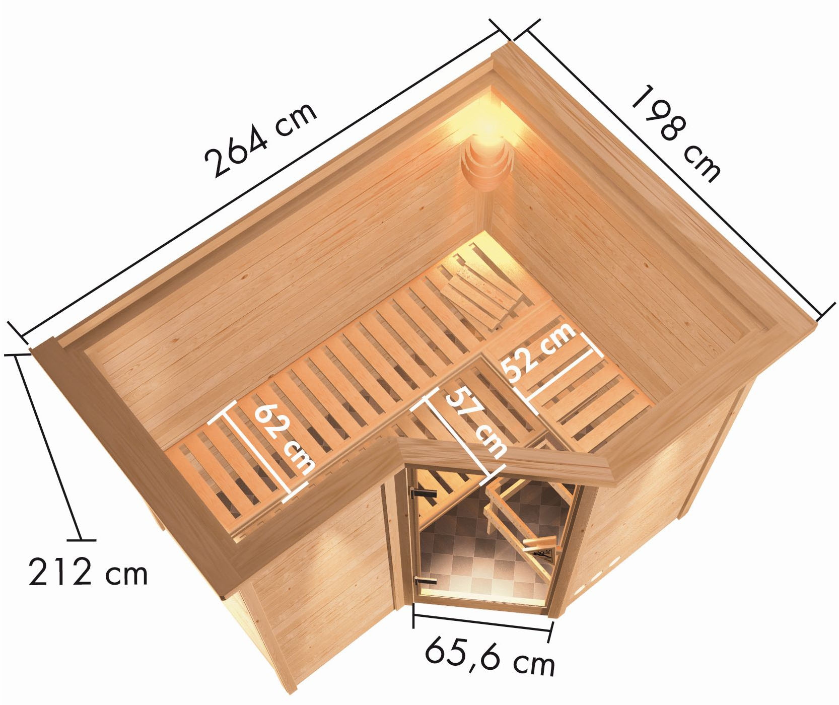 Karibu Sauna »Sanna 2« Set,  Ofen 9 KW externe Strg easy
