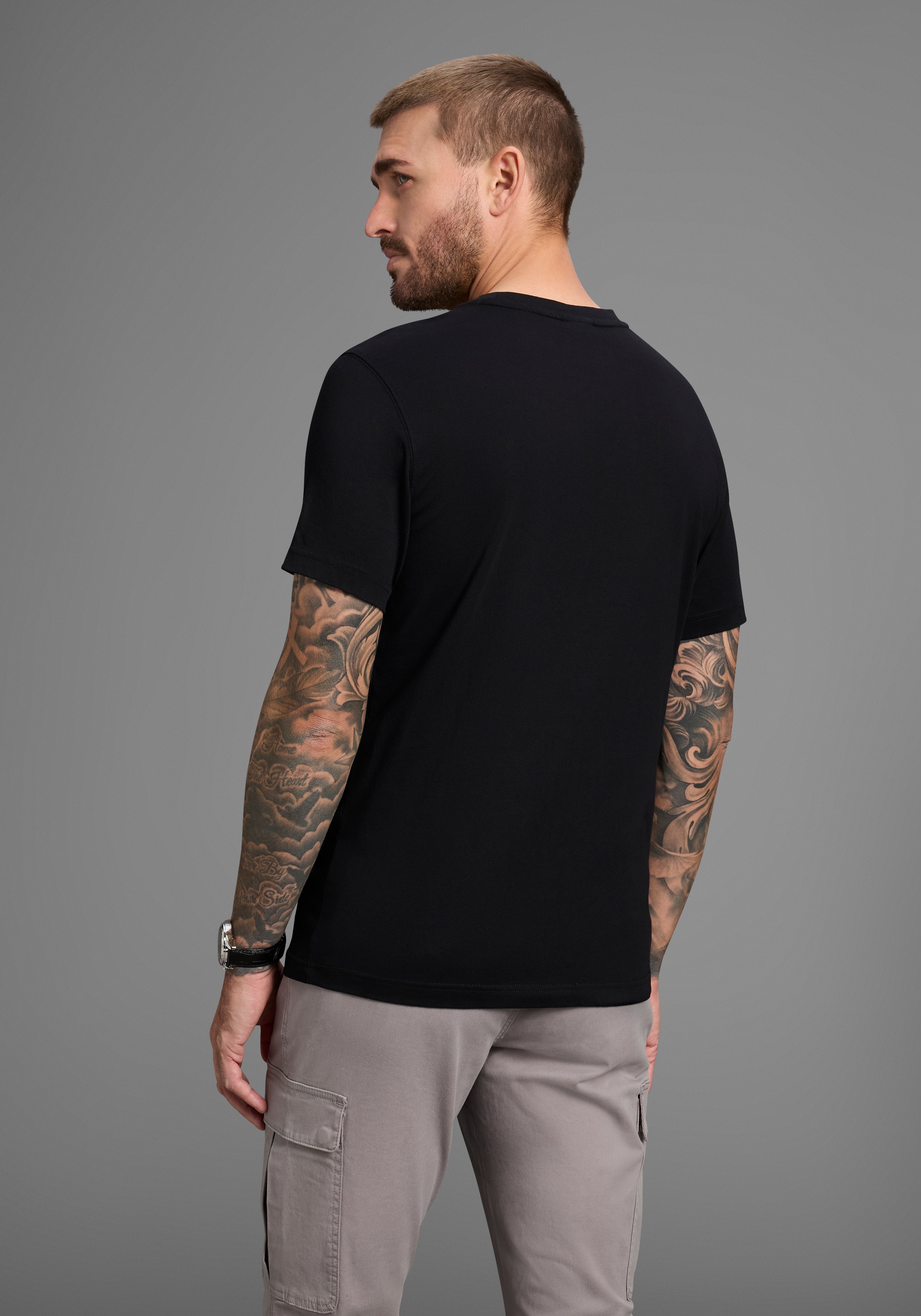 Bruno Banani T-Shirt, Gewaschene Optik mit Brusttasche