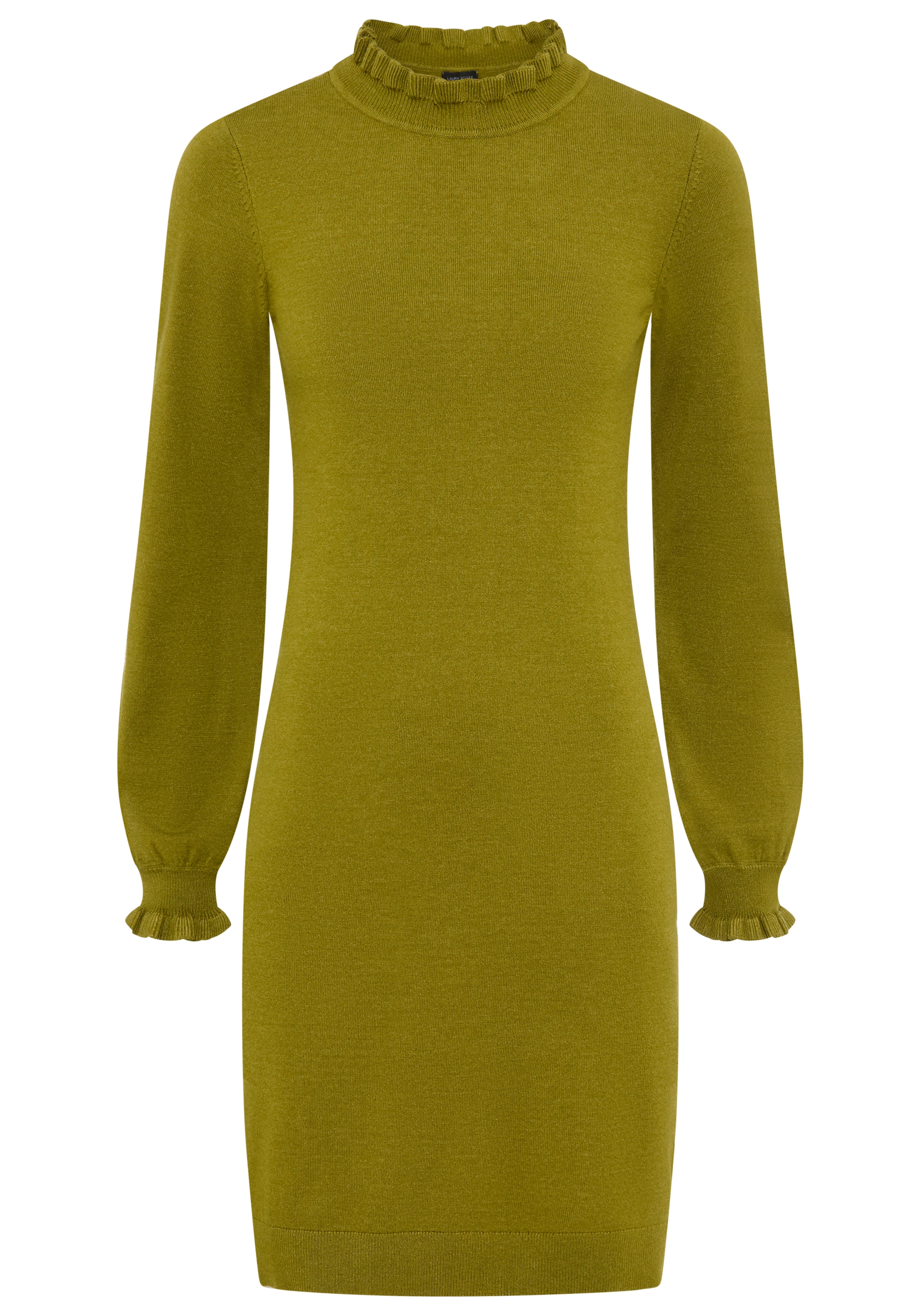 Laura Scott Strickkleid Ohne Taschen aus Viskosemischung mit femininem Rüschendetail