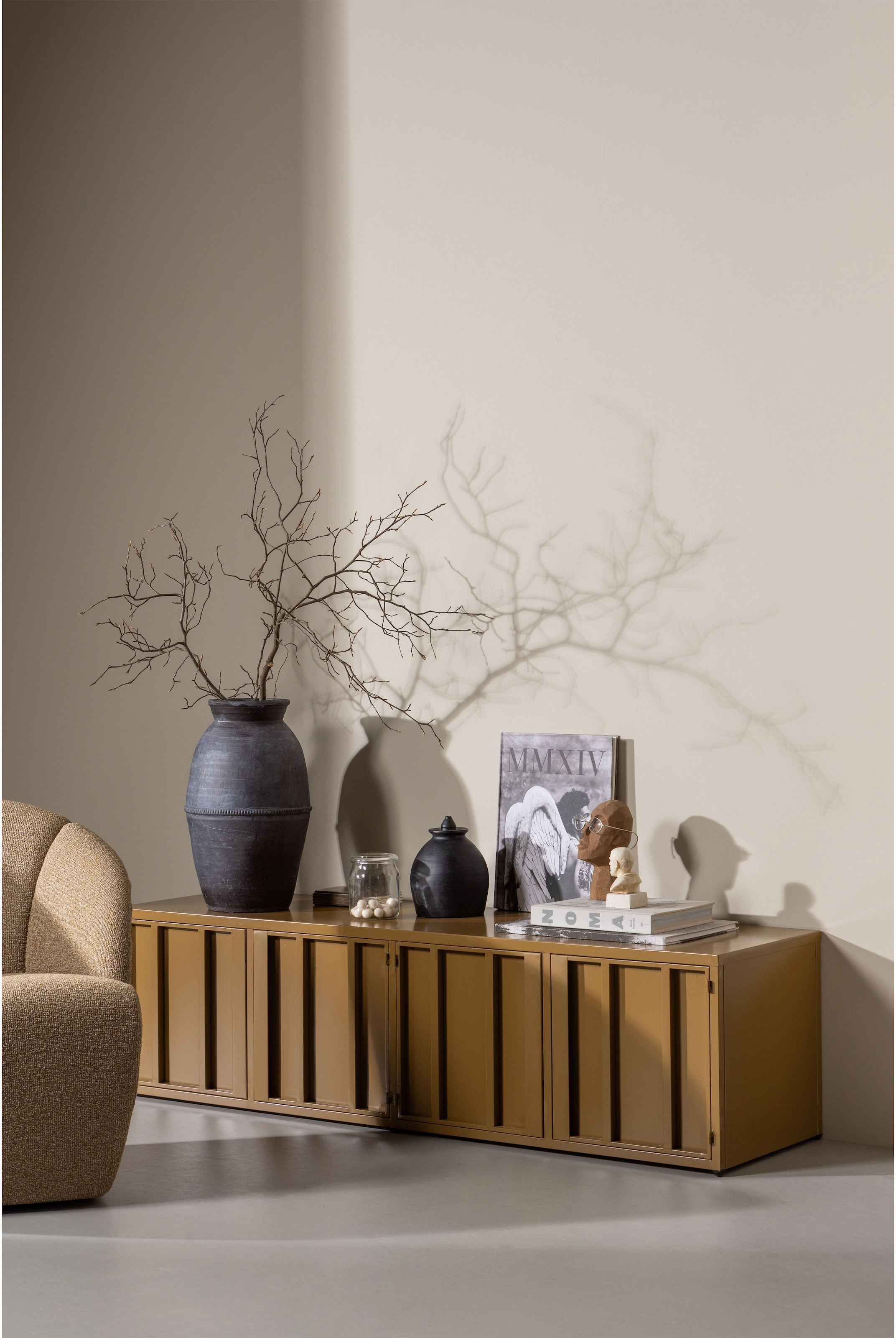 WOOOD Lowboard »WOOOD LEVEL TV-SCHRANK METALL« Level TV-Möbel WOOOD mit Stauraum, Stil und ordentliche Kabelführung