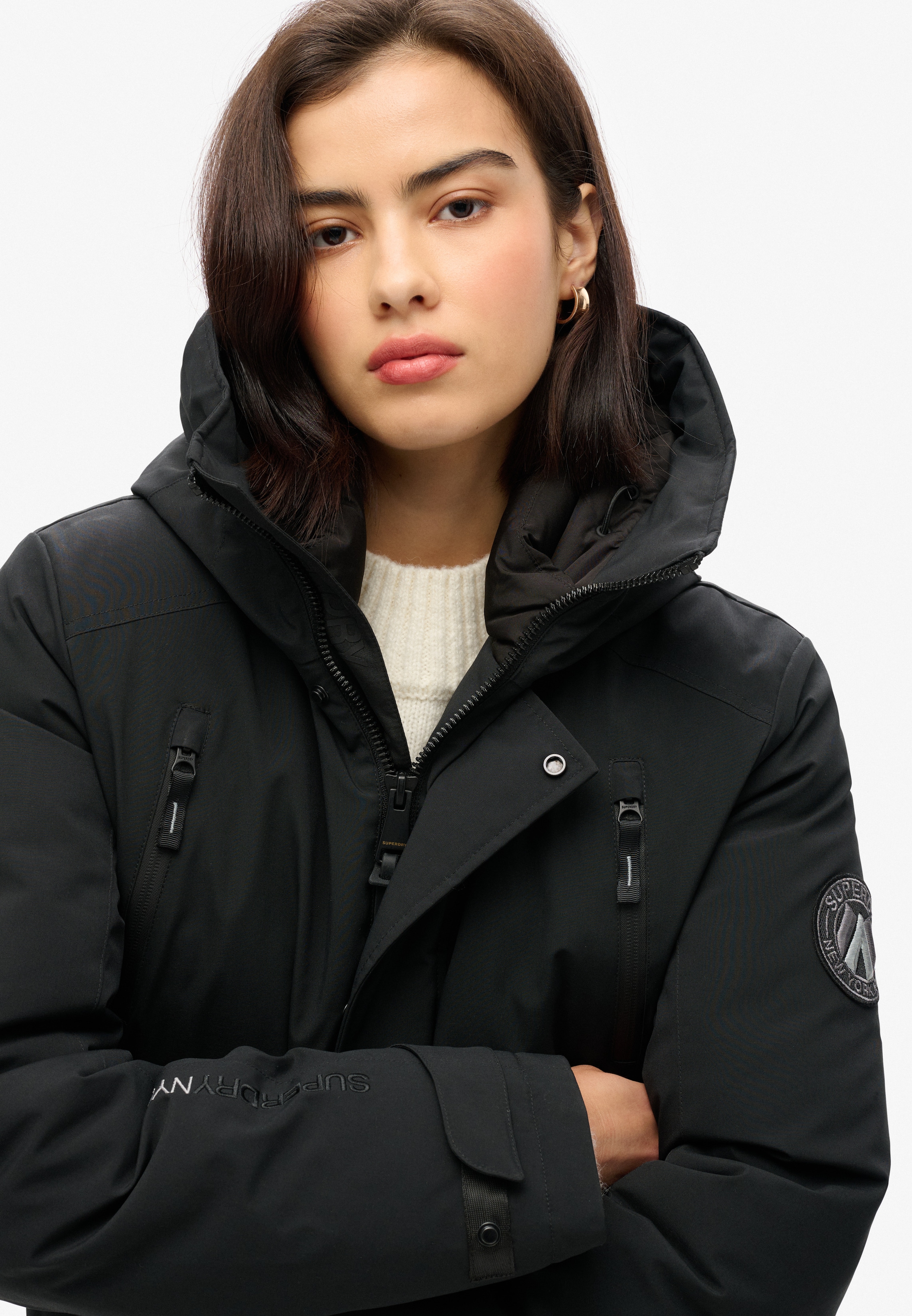 Superdry Bomberjacke »CITY PADDED BOMBER JACKET« ohne Kapuze Materialmix, regular fit