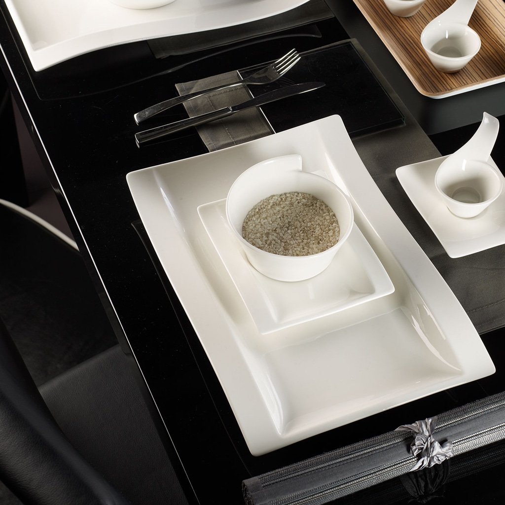 Villeroy & Boch Speiseteller »Gourmetteller NewWave 37 x 25 cm 4er Set weiß«