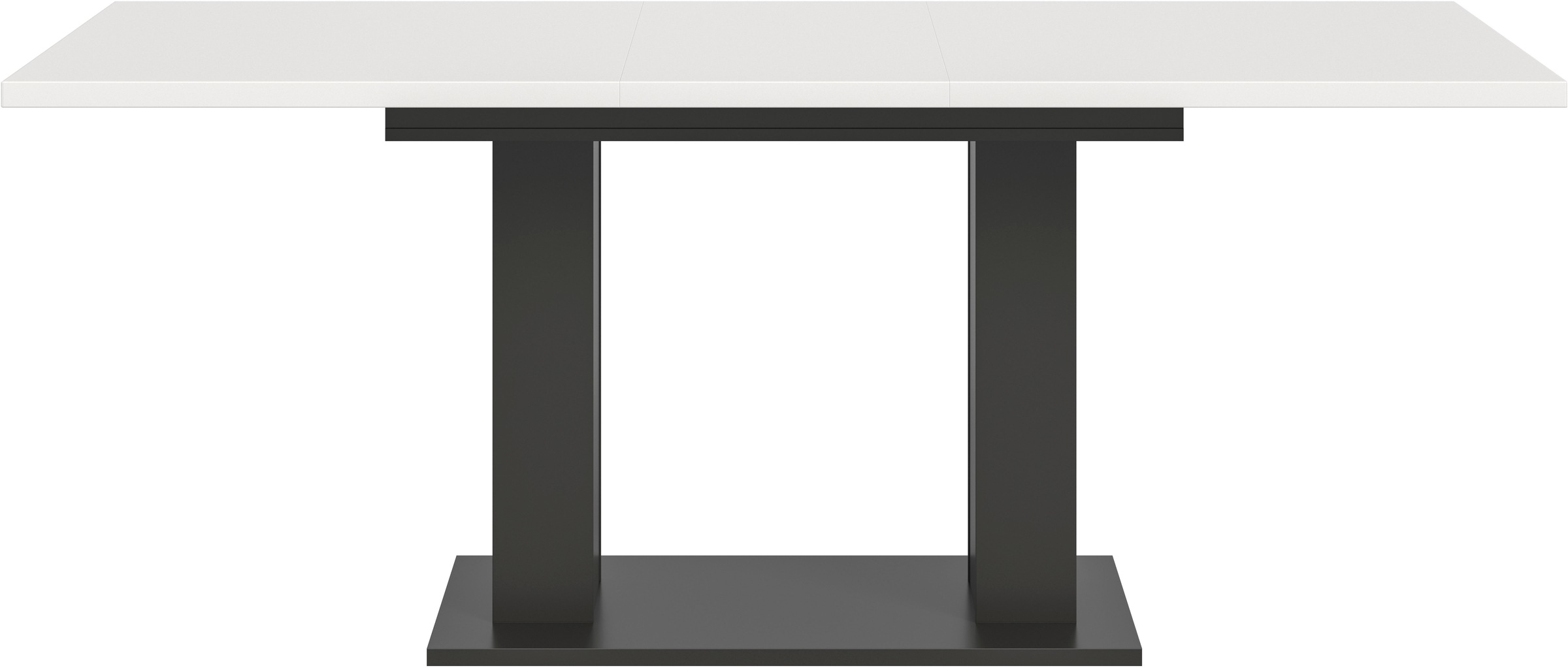 INOSIGN Esstisch »Motus, ausziehbar 150 -190 cm, inklusive 40 cm Einlegeplatte«, (Set, 1 St.), Doppelsäulengestell mit Bodenplatte, Tisch, Esstisch, Küche