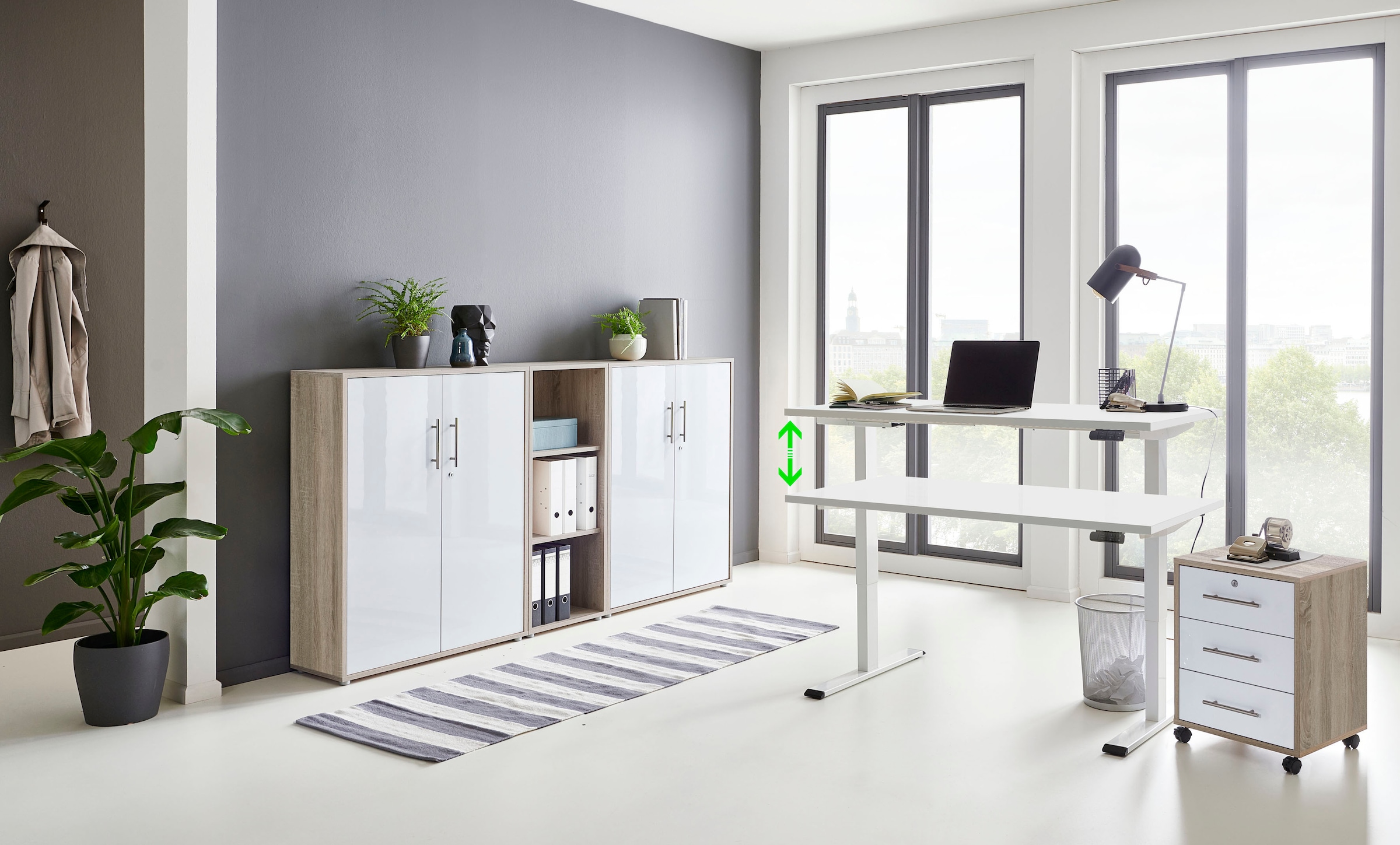 Schreibtisch elektrisch Büromöbel-Set »Tabor«, Raten (Set, höhenverstellbarem Möbel 5 bestellen auf St.), mit BMG