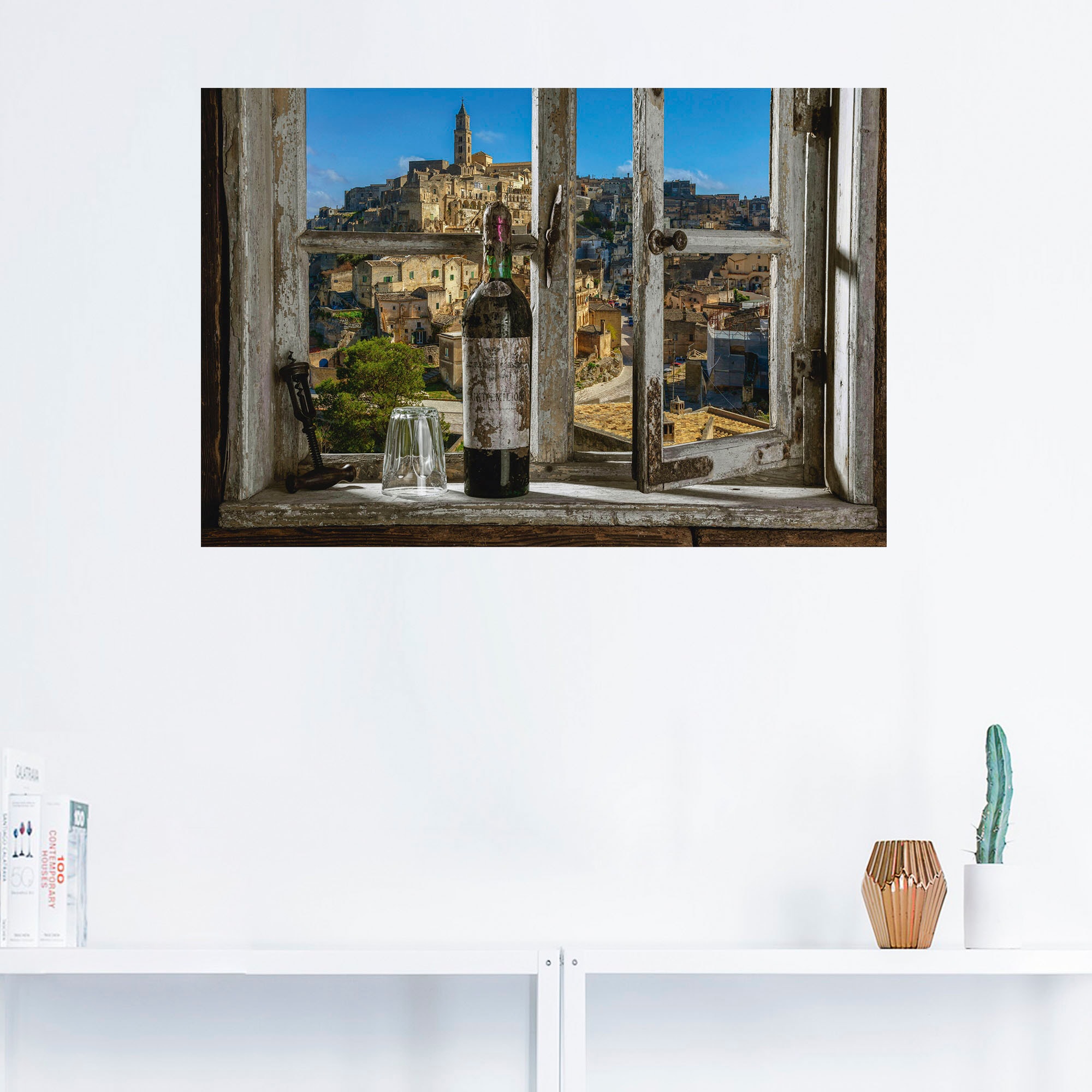 Artland Wandbild »Blick aus dem Fenster Matera, Italien«, Fenster & Türen,  (1 St.), als Alubild, Leinwandbild, Wandaufkleber oder Poster in versch.  Größen auf Raten kaufen