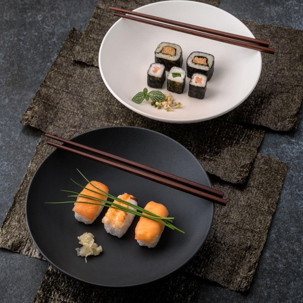 Villeroy & Boch Geschirr-Set »Einsteiger-Set Manufacture Rock 8er Set schwarz« Spülmaschinengeeignet, Mikrowellenfest