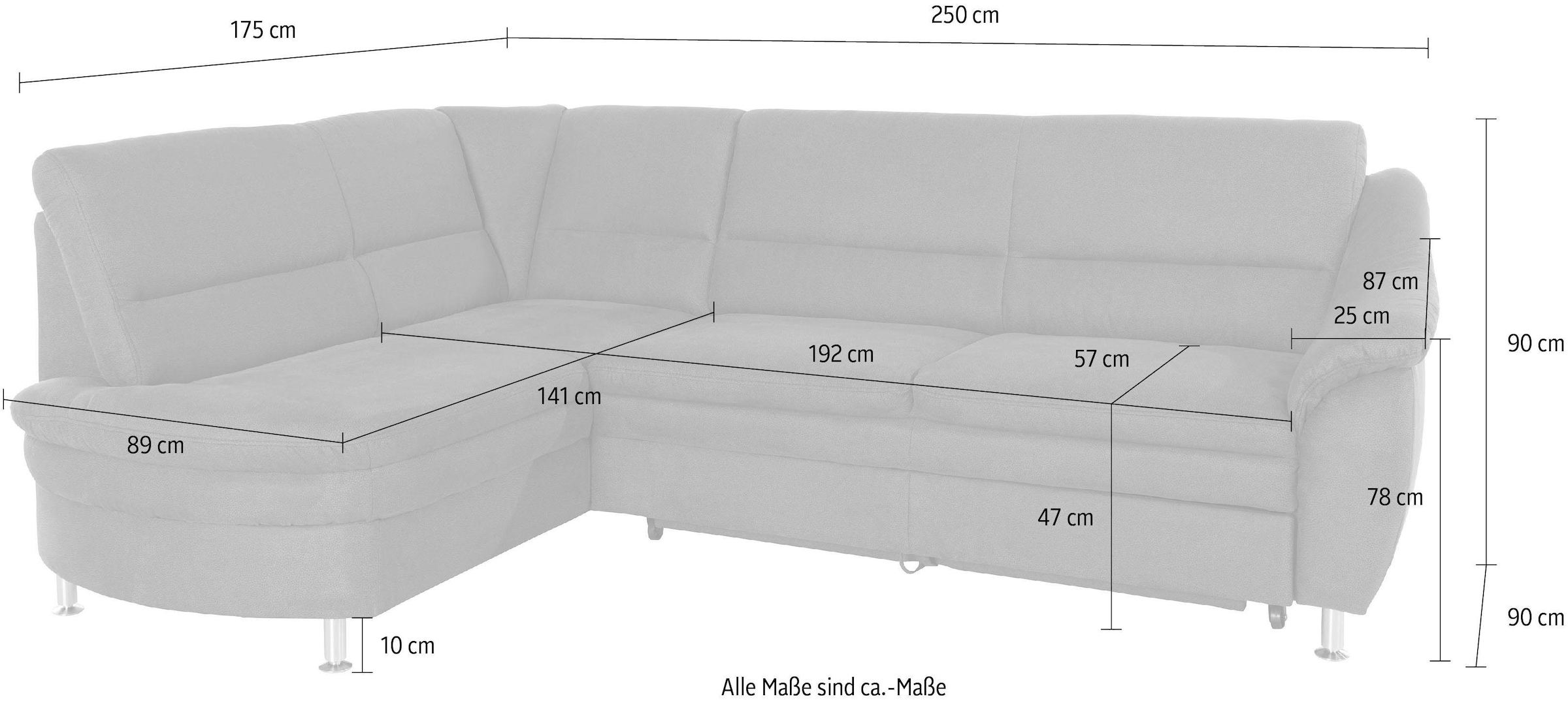 Places of »Cardoso«, Schubkasten Ecksofa mit Federkern, Style bestellen Bett, Raten auf wahlweise