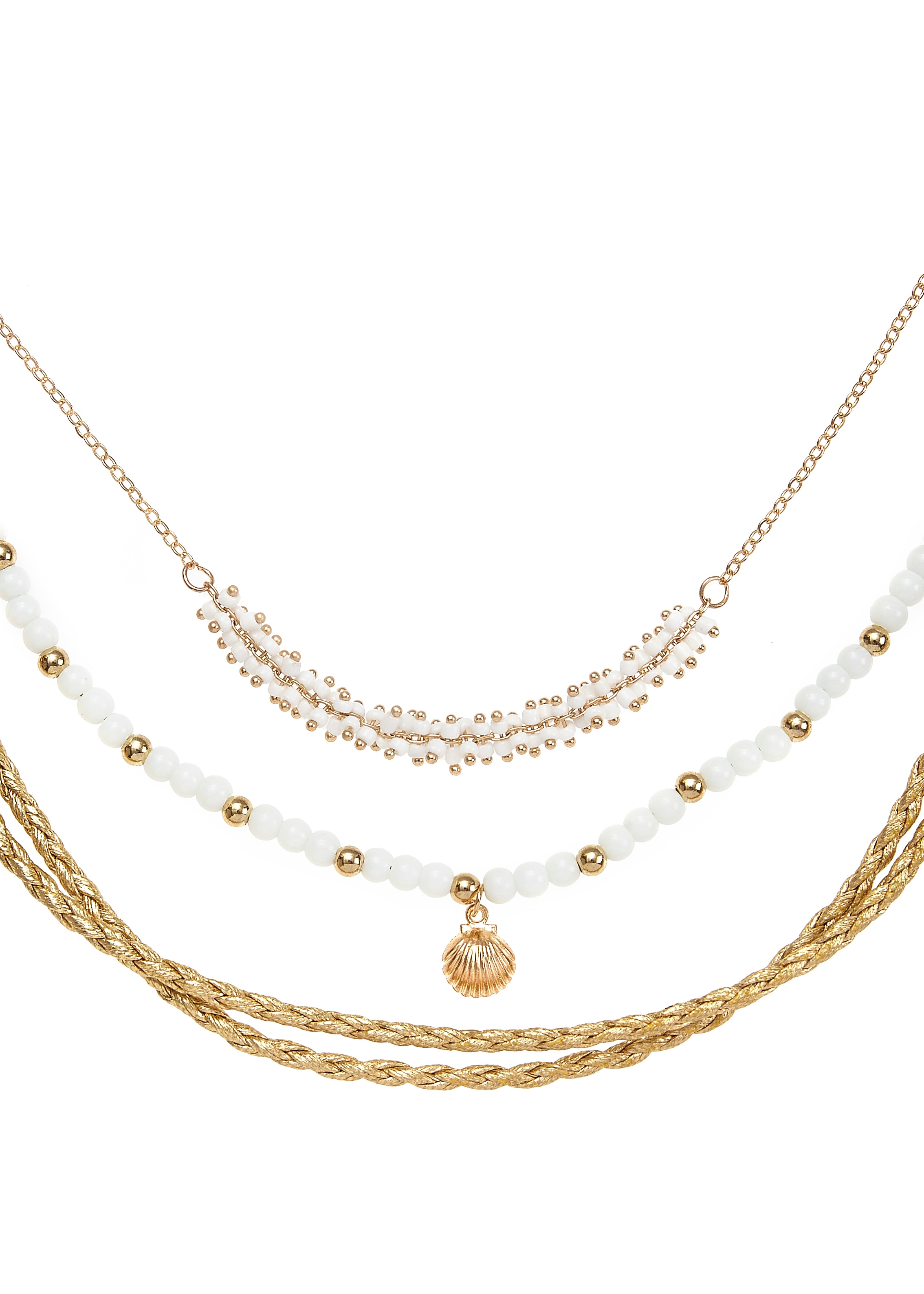 LASCANA Fußketten Set »3 einzelne Fußkettchen in Boho Stil«, und Glasperlen, Fußkettchen mit Anhänger