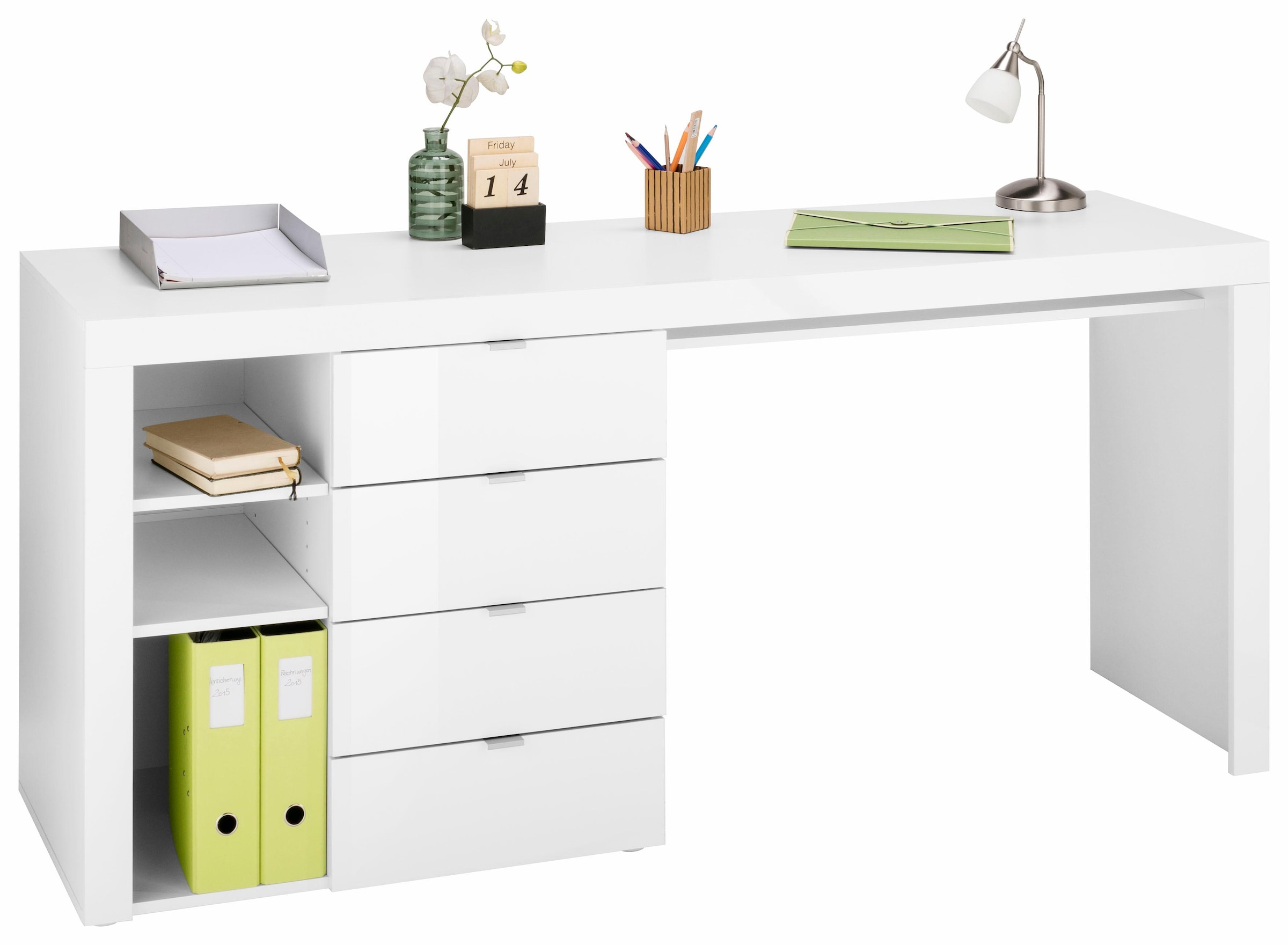borchardt Möbel Schreibtisch »Wim«, mit 3 Fächern und 4 Schubkästen auf  Rechnung kaufen