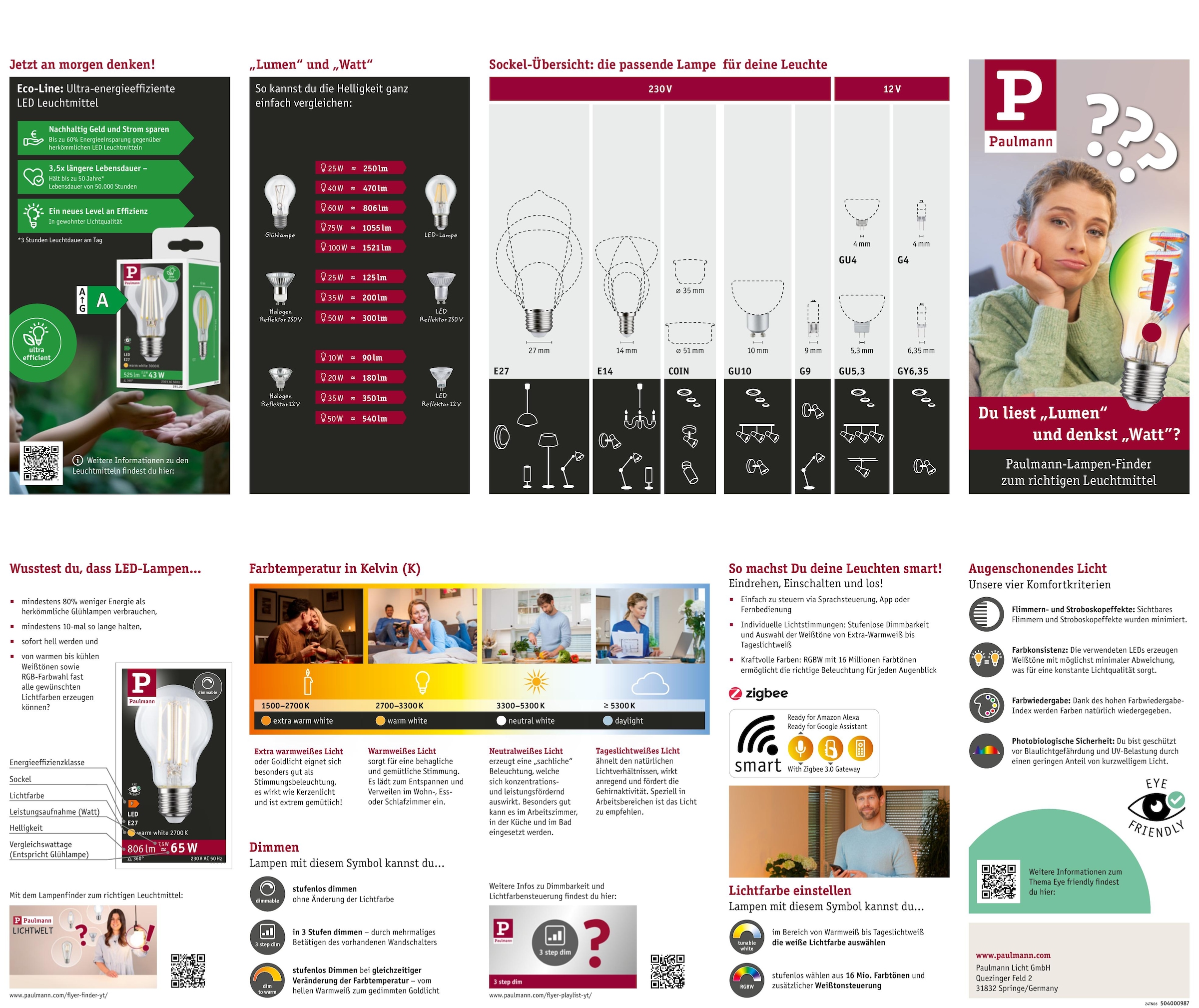 Paulmann LED-Leuchtmittel »3er Set 460lm 7W 4000K 36° 230V RAL9003« 3 Stk. Neutralweiß