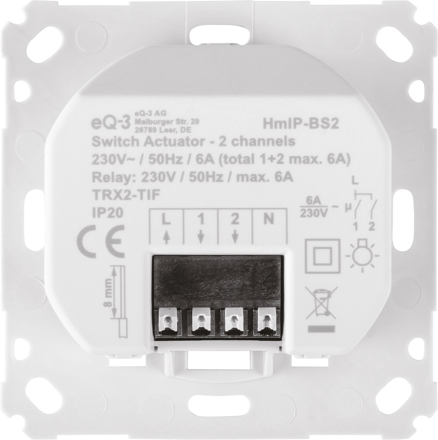 Homematic IP Smart-Home-Zubehör »Schaltaktor für Markenschalter – 2-fach«