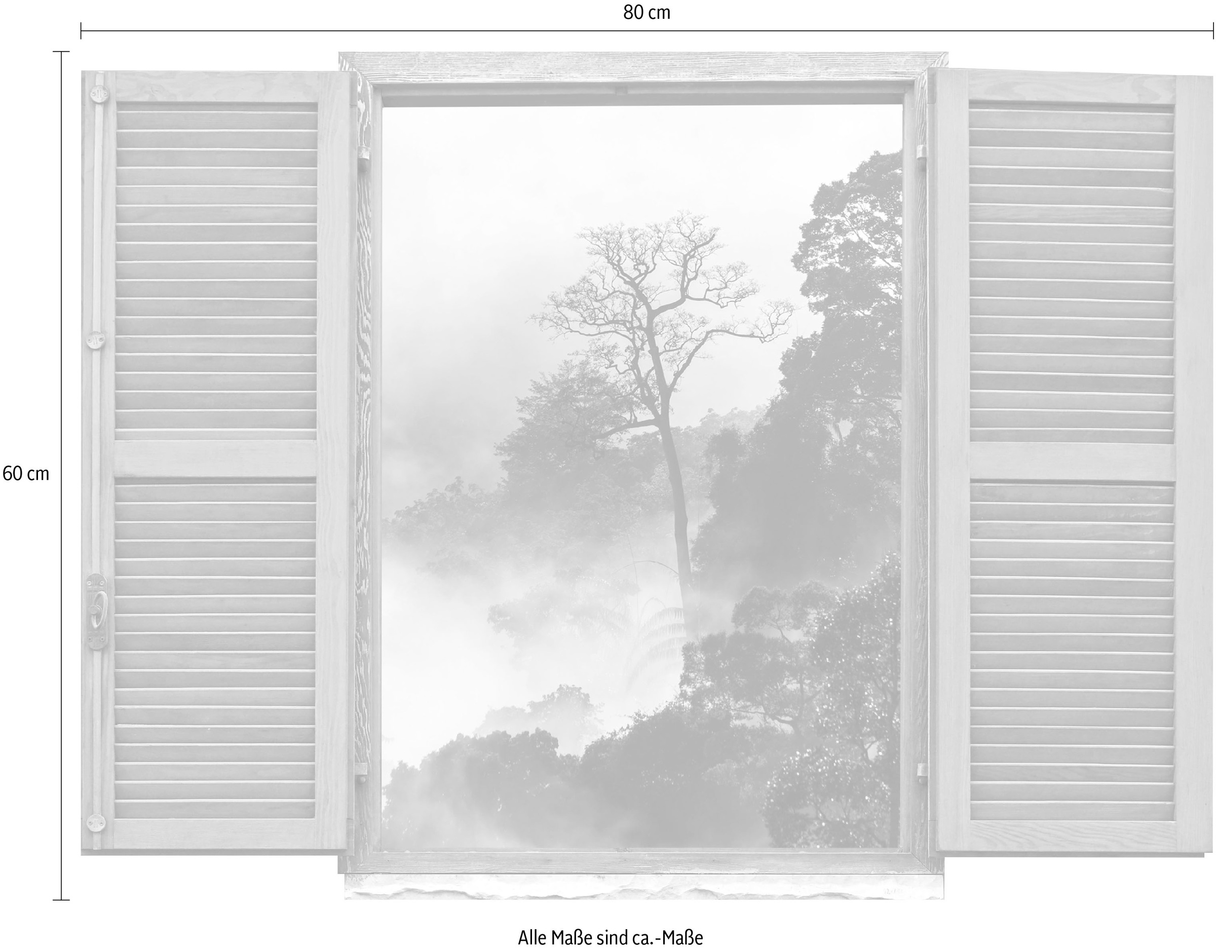 queence Wandtattoo »Regenwald«, (1 St.), Wandsticker, Wandbild, selbstklebend, 3D, Fenster