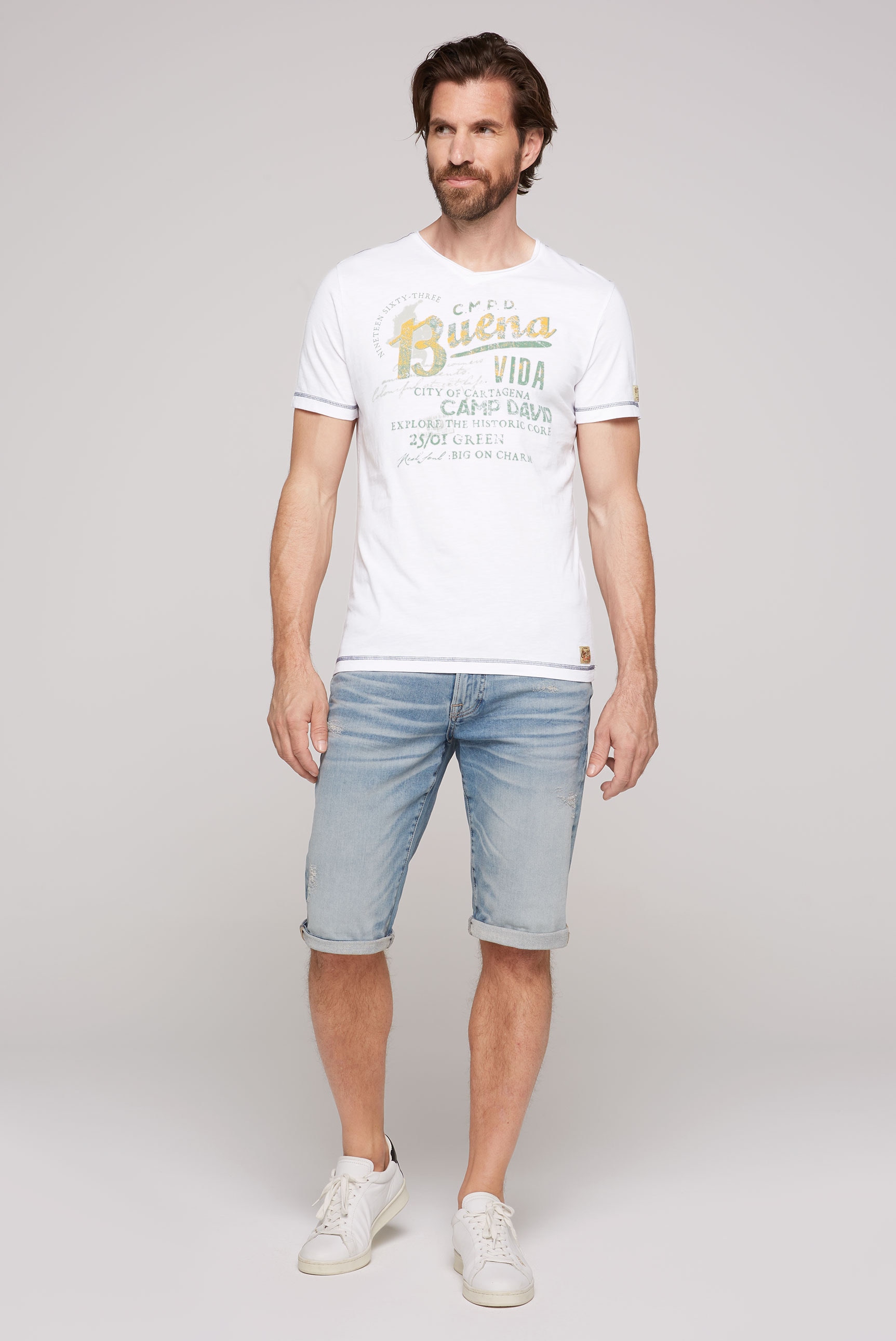 CAMP DAVID T-Shirt, mit Front- und Backprint