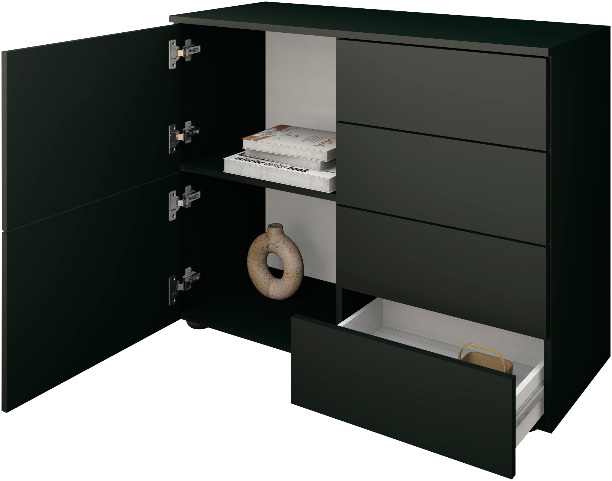 borchardt Möbel Kommode, Drucköffner (Push-To-Open), höhenverstellbare Einlegeböden