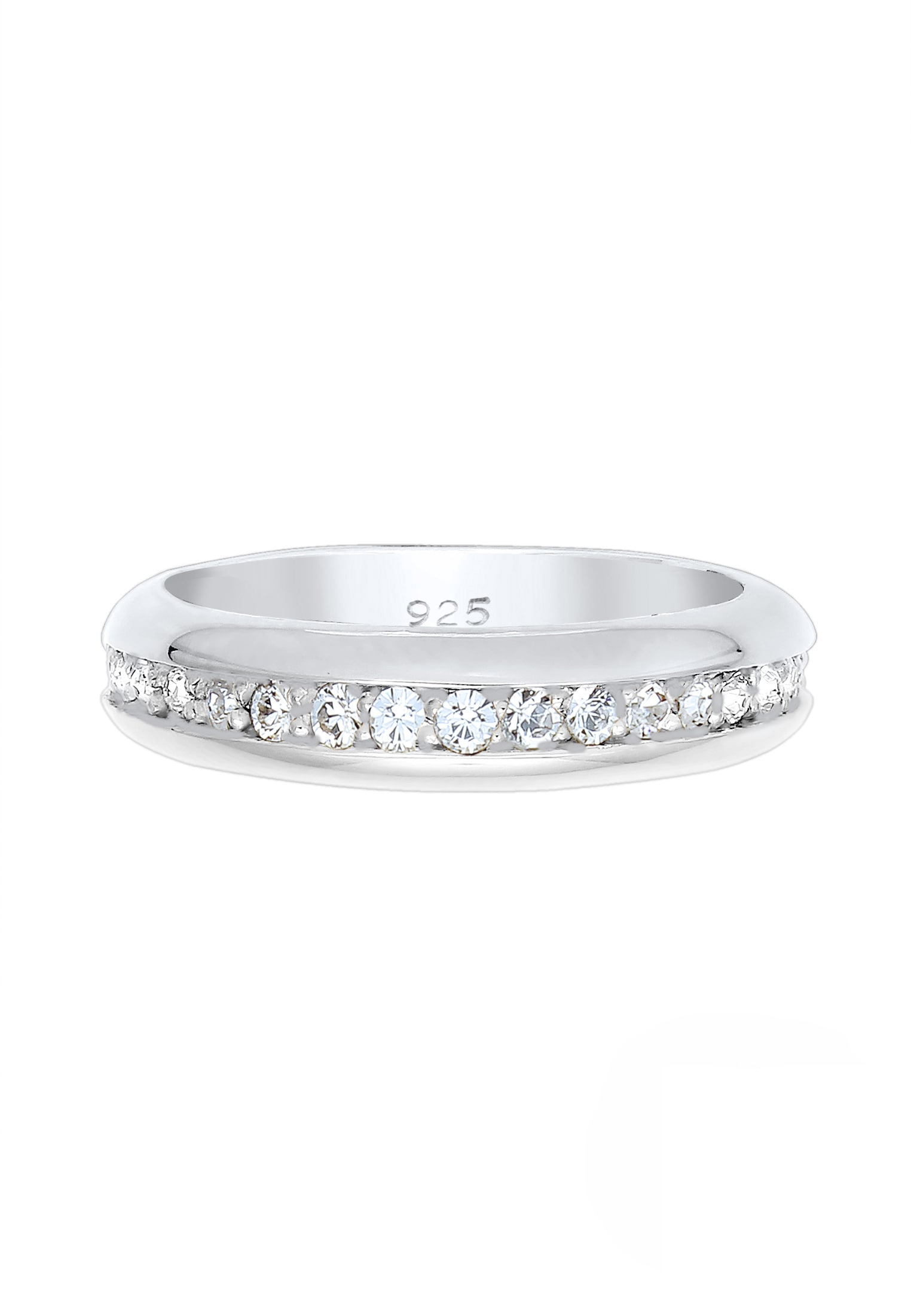 Elli Premium Silberring »Ring Bandring Glas Kristalle Weiß 925 Sterling Silver«