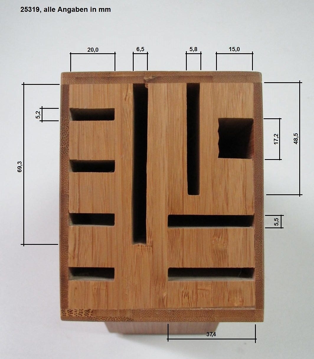 Zeller Present Messerblock »Bamboo«, 1 tlg., geeignet für 8 Messer und eine Schere