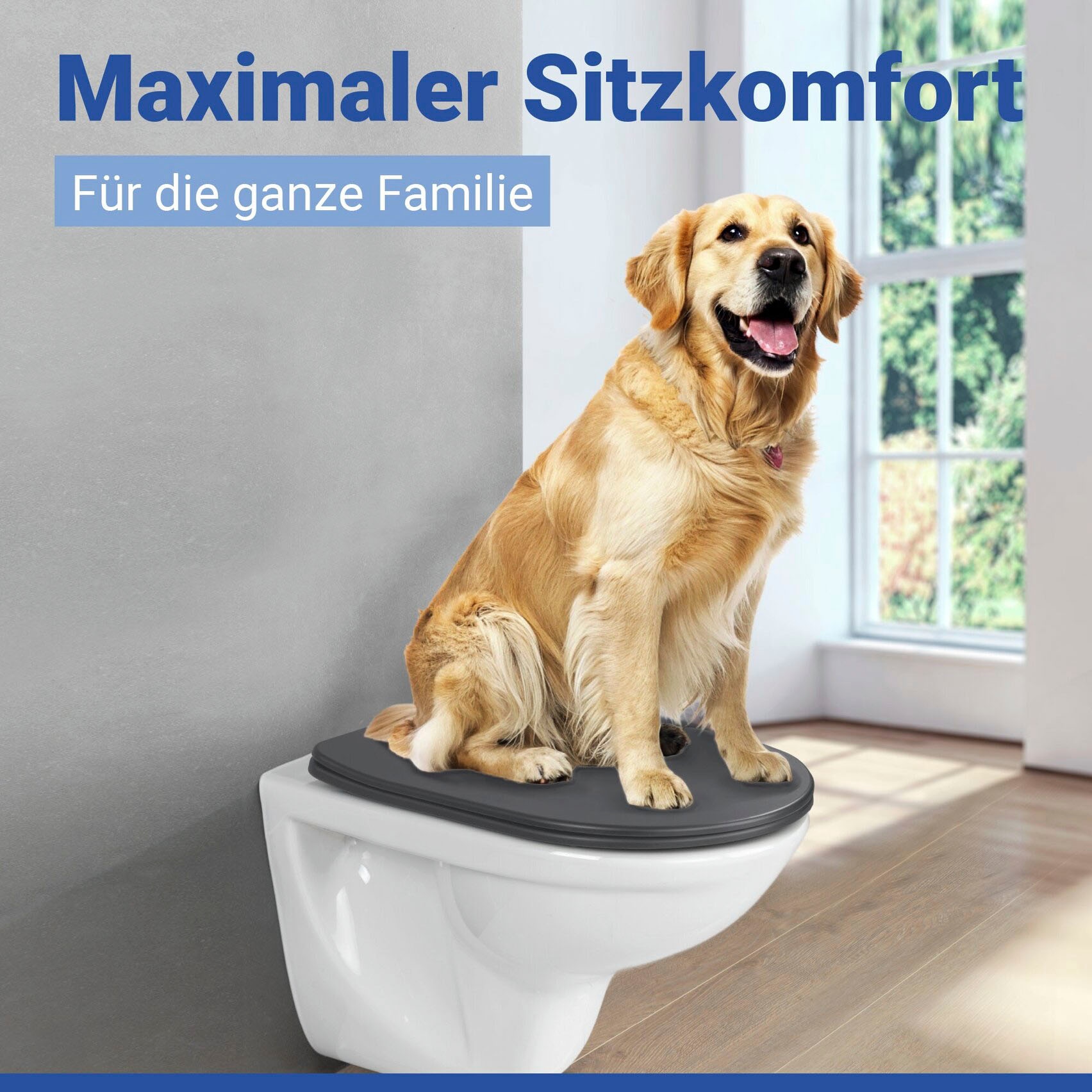 WENKO WC-Sitz »Modell Galati« Toilettensitz aus Duroplast, ultraflach, D-Form, mit Absenkautomatik