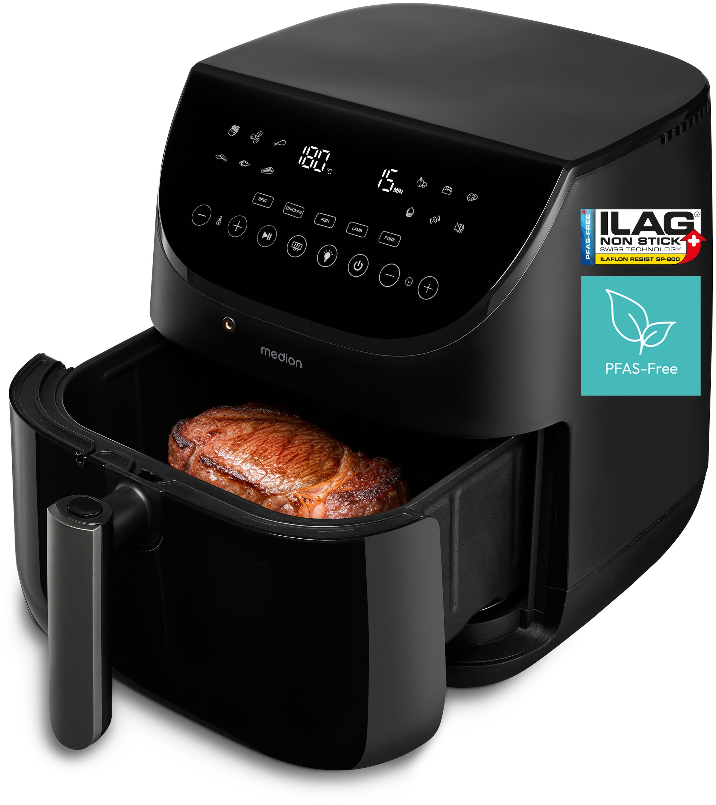 MEDION MD 13060 Singolo 6,6 L Indipendente Friggitrice ad aria calda Nero
