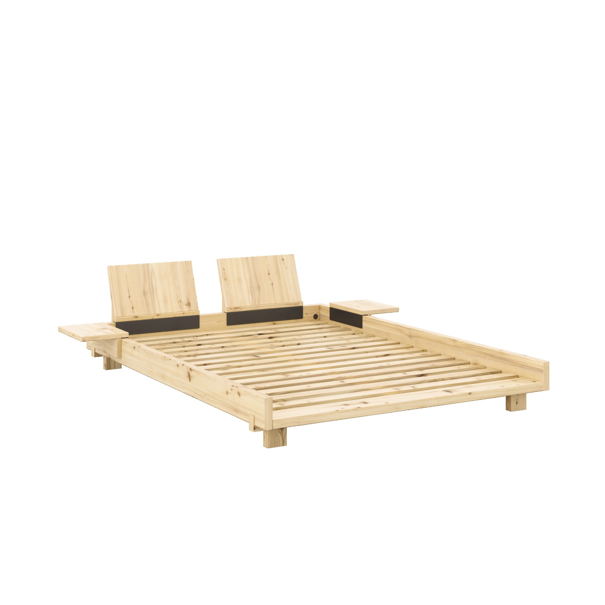 Karup Design Bettgestell »Social Bed, Bett mit oder ohne verstellbares Zubehör, ohne Matratze«, Bett wahlweise mit oder ohne Rückenlehnen und Ablagen. Ohne Matratze