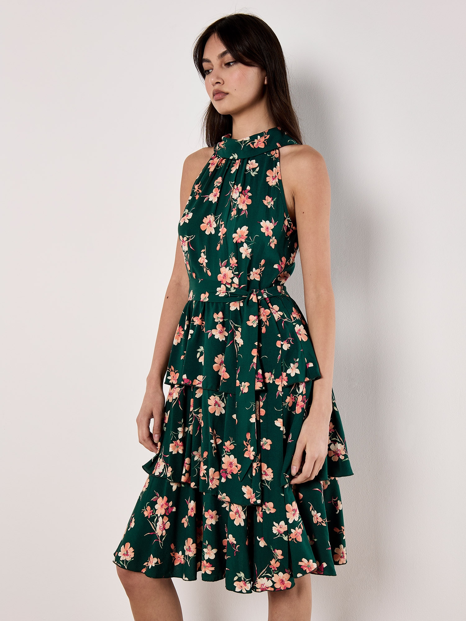 Apricot Minikleid »Minikleid« mit Bindeband, 2 tlg. mit Neckholder-Ausschnitt