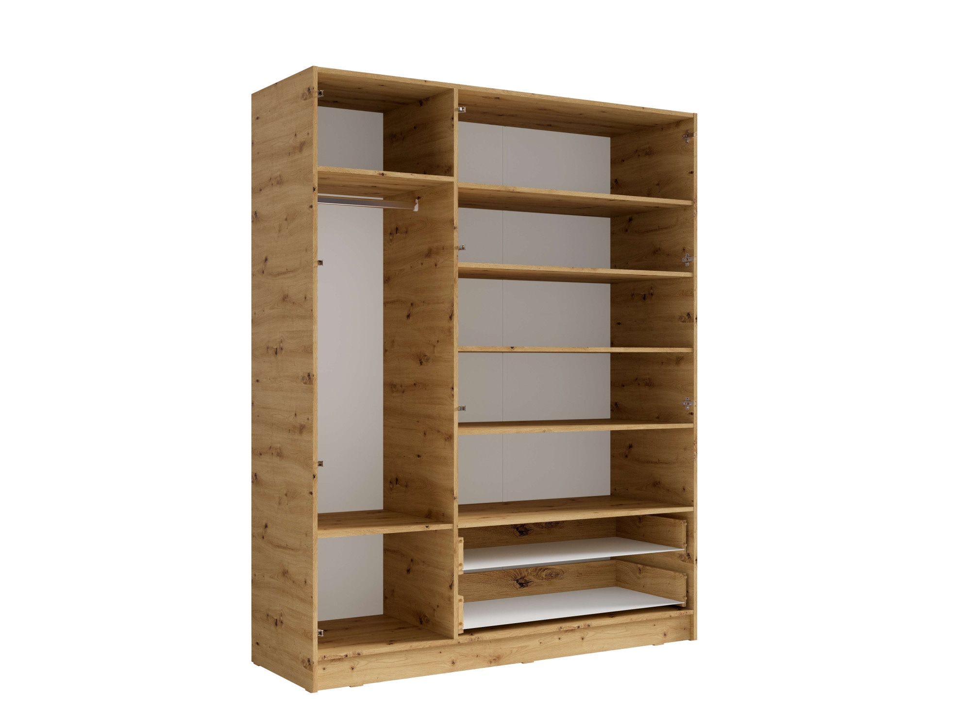 Home affaire Kleiderschrank »LAREDO Wäscheschrank komplette Innenausstattung, Maße 158,3/200,5/55cm«, Garderobe mit offenem Fach, 3 Türen und 2 Schubladen, FSC