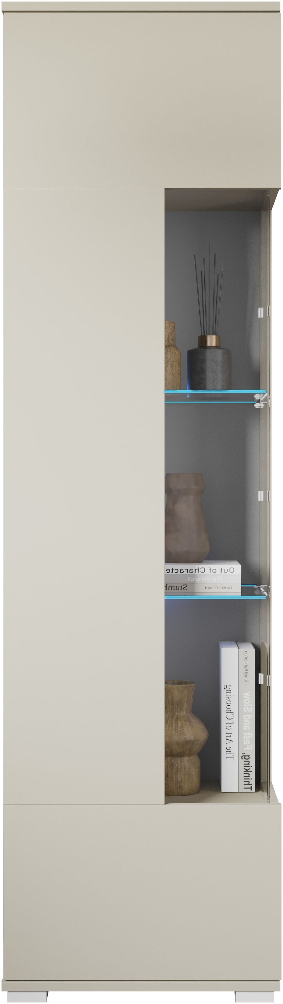 INOSIGN Vitrine »Kenia, stehend und hängend, Türanschlag wechselbar«, (1 St.), Vitrineschrank mit Glastüren 160 cm Höhe