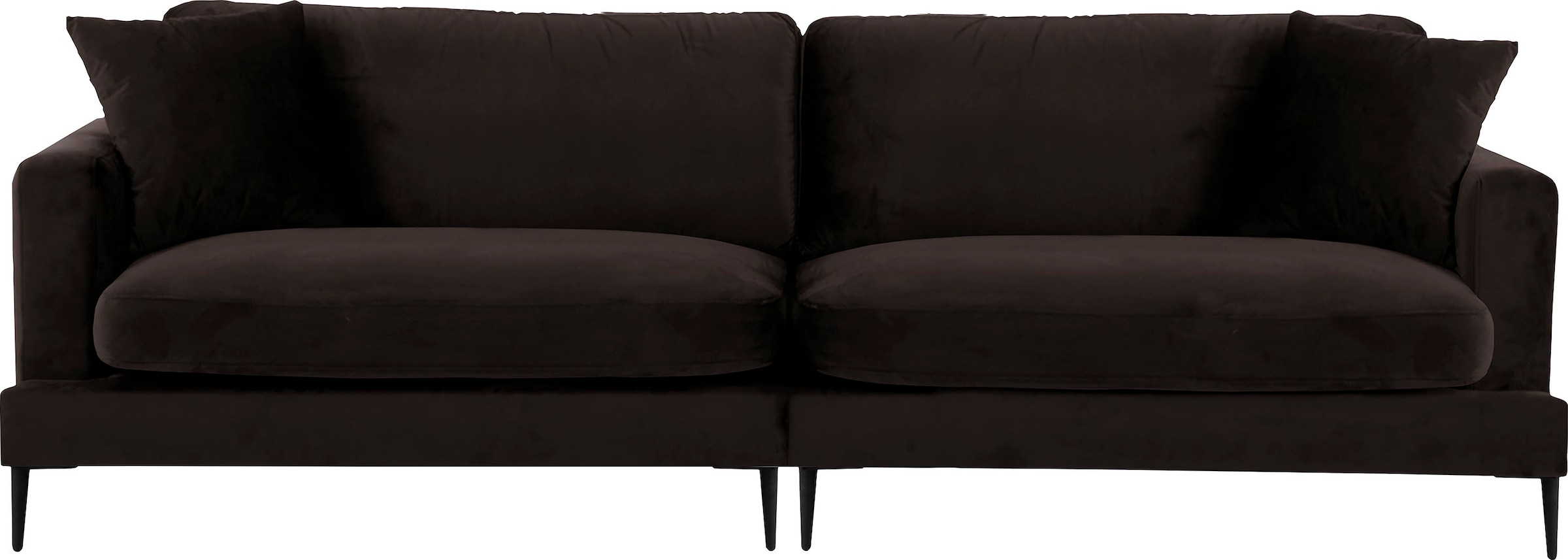 Leonique Big-Sofa »Cozy elegantes Designsofa, Maße B/T/H: 252/97/80 cm« mit losen Kissen und Metallbeinen