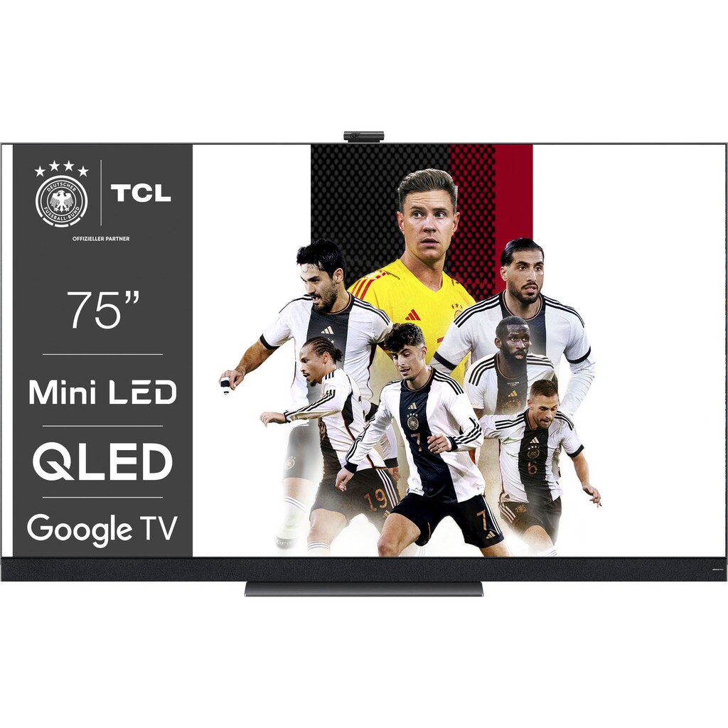 TCL QLED Mini LED-Fernseher »75X925X1«, 189 cm/75 Zoll, 8K, Google TV, integrierte ONKYO 2.1 Soundbar, rahmenloses Metallgehäuse