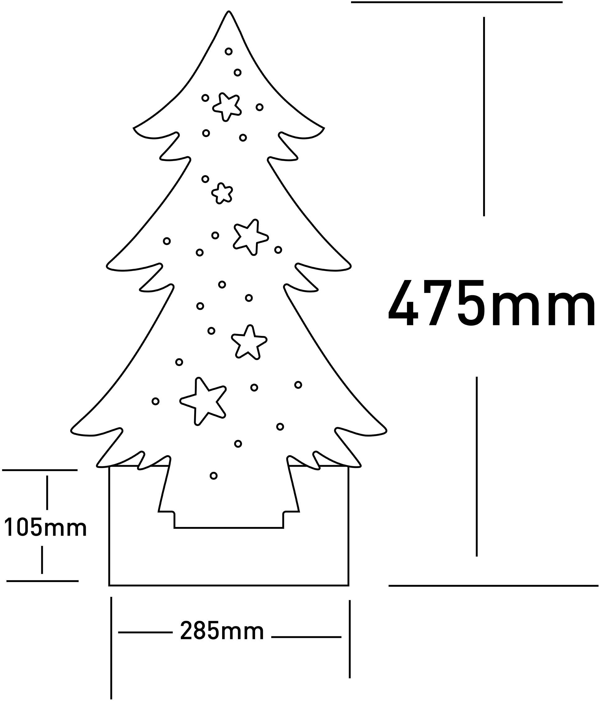 näve LED Baum »Tannenbaum, Weihnachtsdeko aus Holz«, Holz-Stehleuchte, Höhe ca. 47,5 cm, Batteriebetrieben