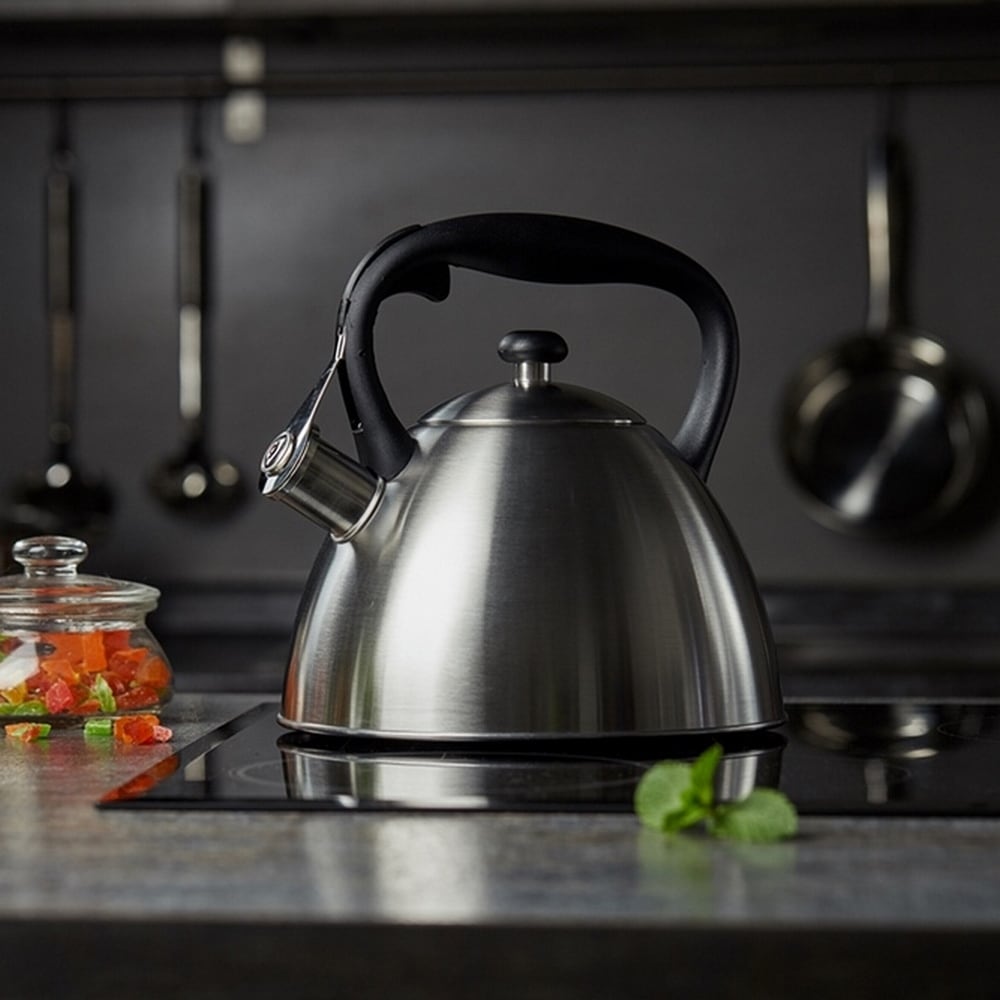 RESTO Kitchenware Wasserkessel »Gemini, Flötenkessel 3 l mit wärmespeicherndem Boden im Geschenkkarton« 1 Stk. tlg. Edelstahl