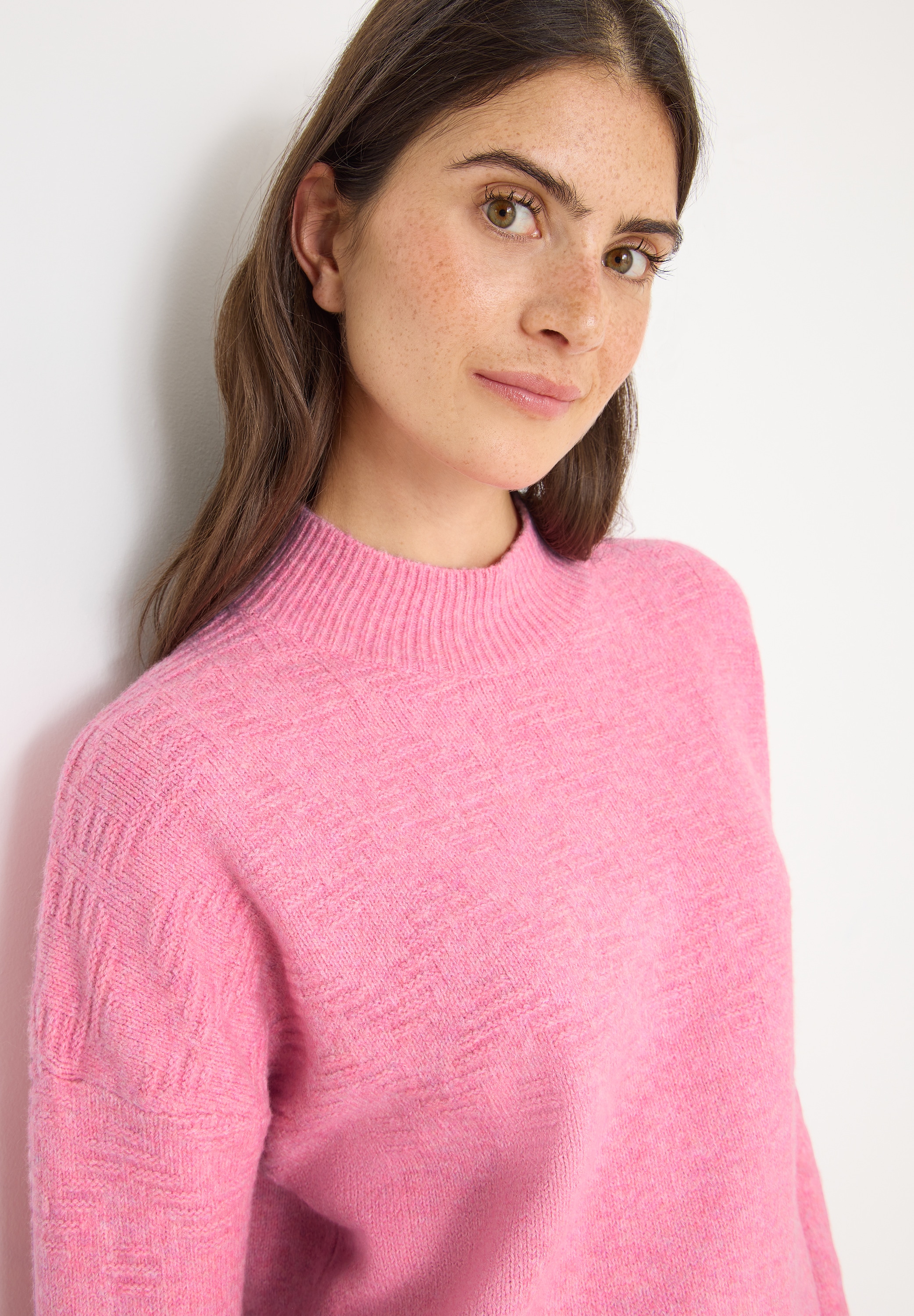 Cecil Jacquardpullover mit Rippbündchen