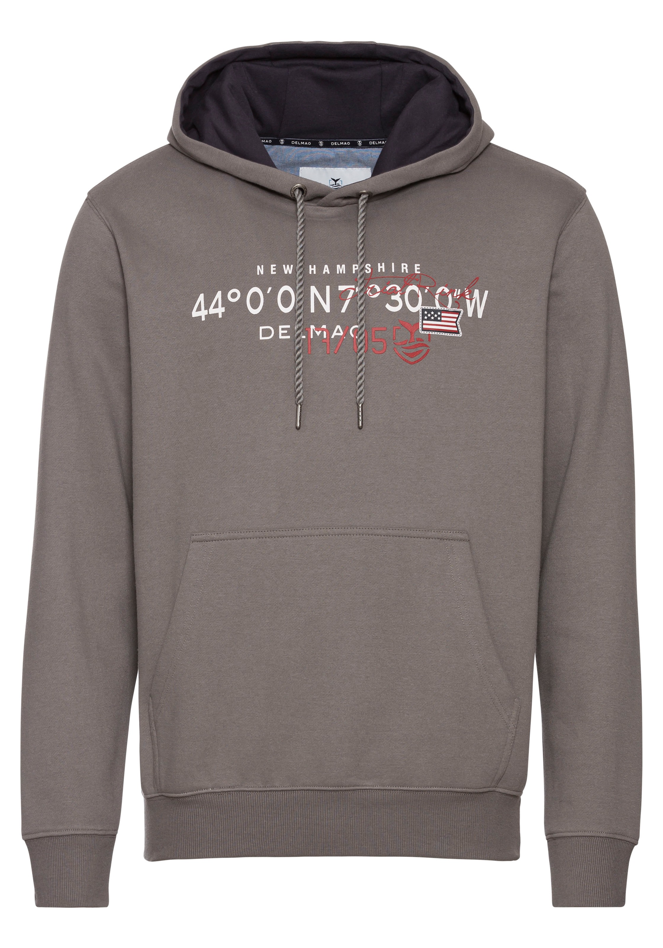 DELMAO Kapuzensweatshirt, Langarm, lockere Passform, mit Print, mit Kapuze