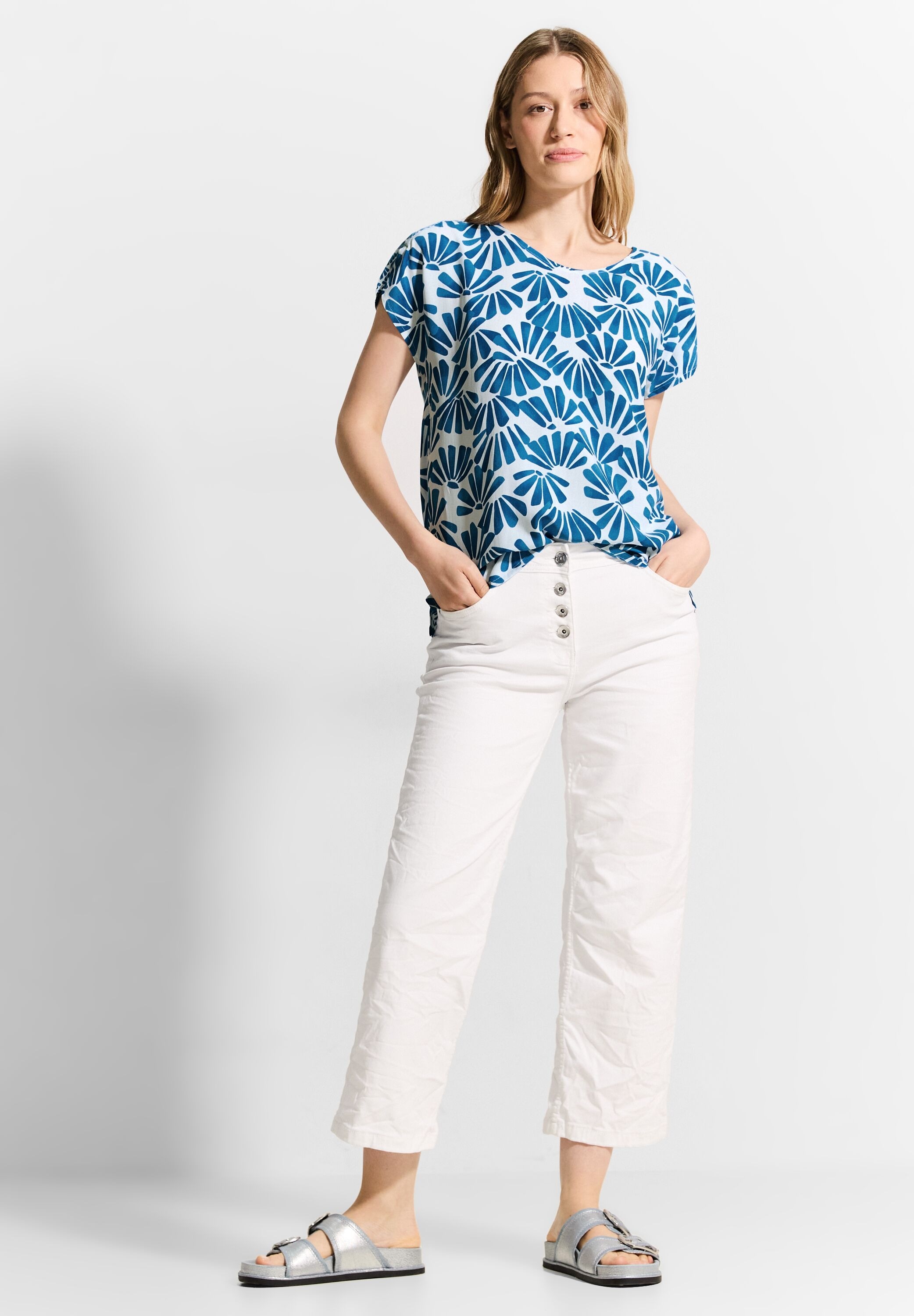 Cecil Kurzarmbluse, mit All-Over Print