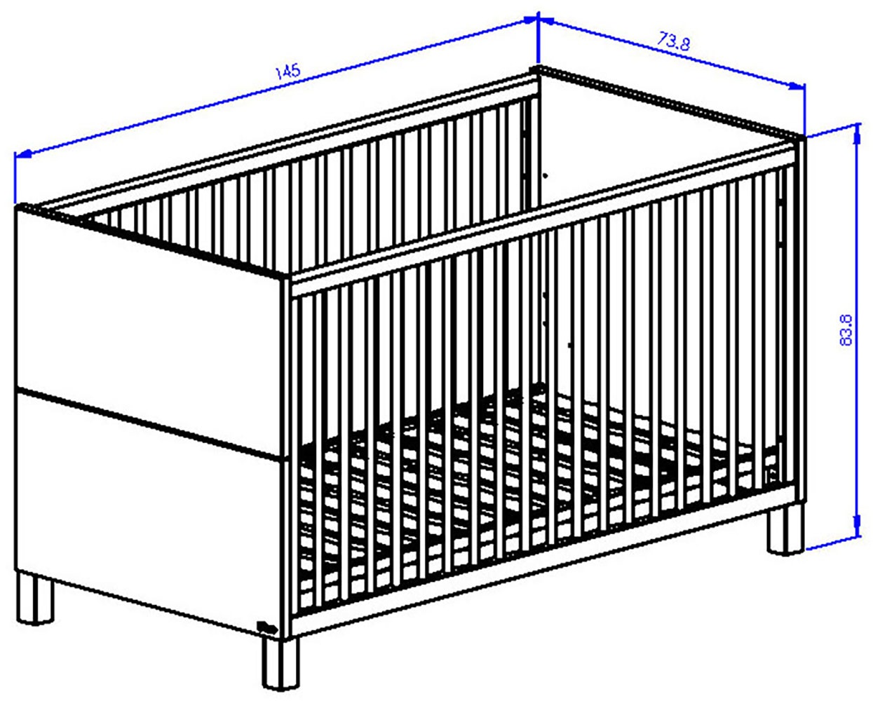 Gami Babybett »Babybett Achille« Zum „Little Bed“ umbaubar mit 140 cm Umbauseiten (optional).