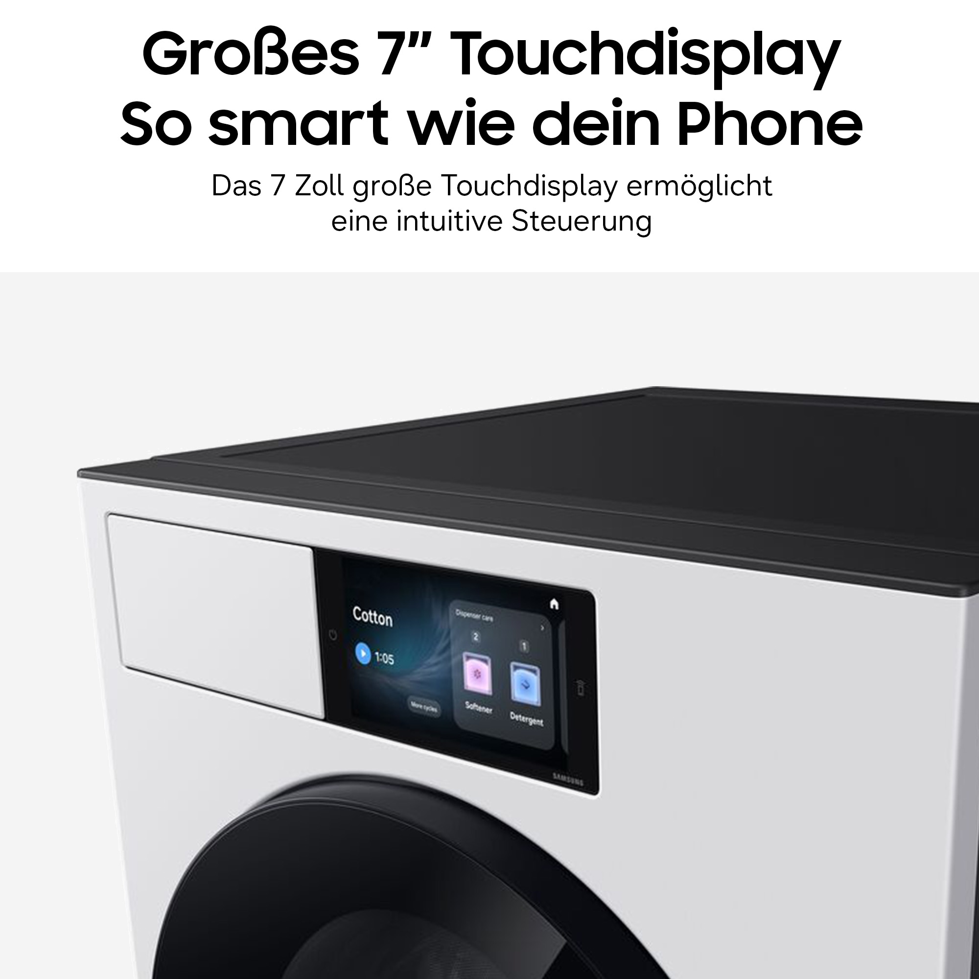Samsung Waschmaschine »WF90H09C4W« 9 kg 1400 U/min Großes 7" Touchdisplay   So smart wie dein Phone