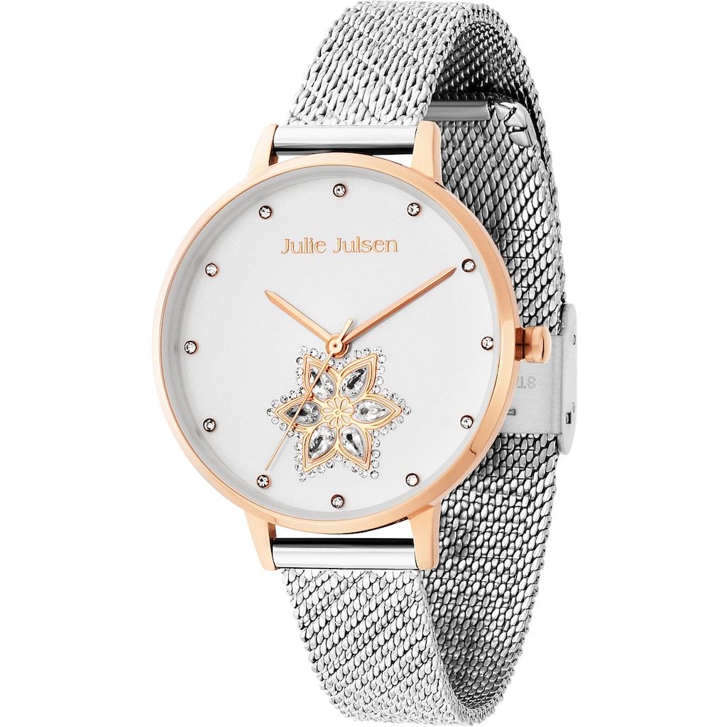 Julie Julsen Quarzuhr »Drop Flower Rosé Silver, JJW1174RGSME«