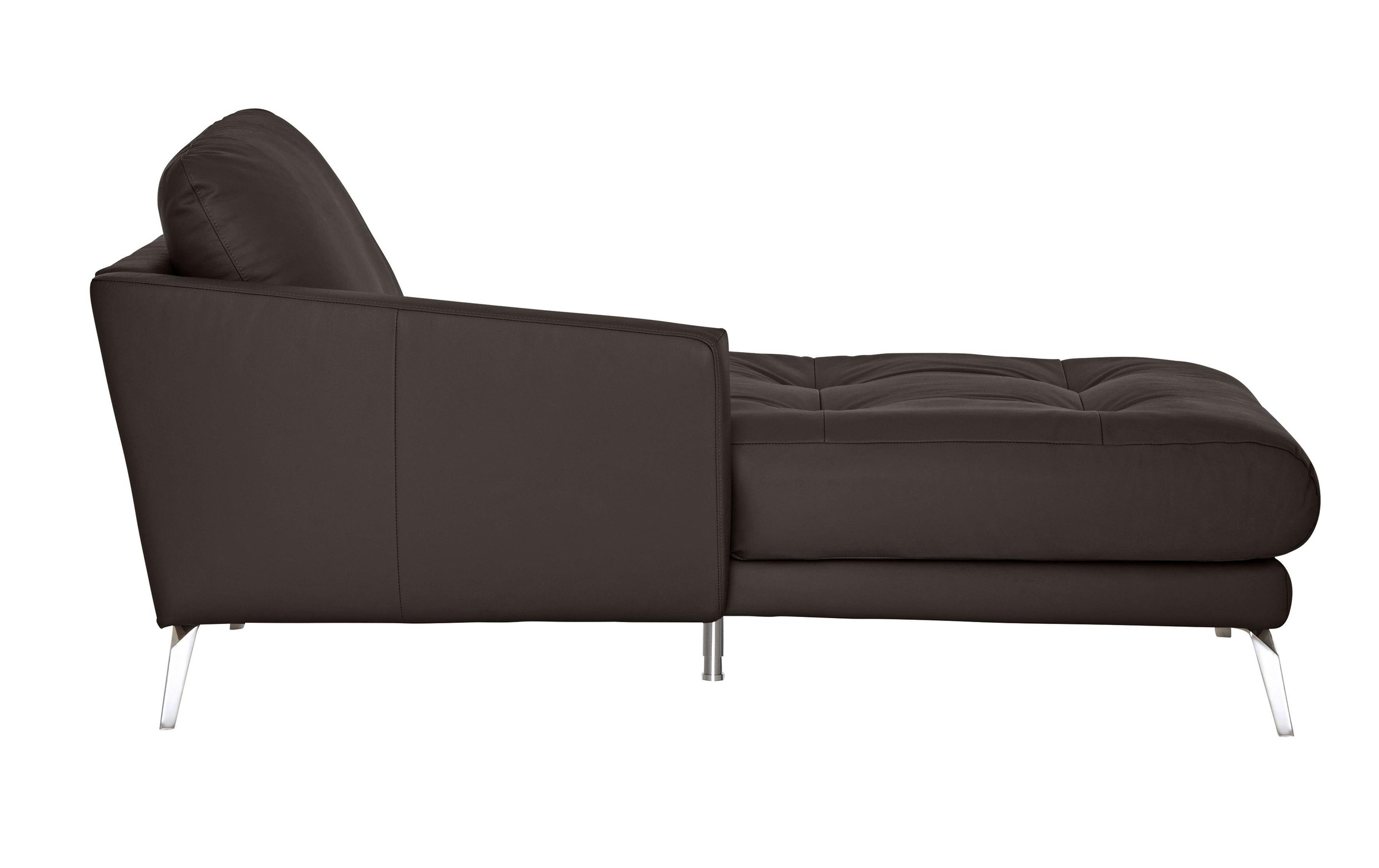 W.SCHILLIG Chaiselongue »softy«, mit dekorativer Heftung im Sitz, Füße Chrom glänzend