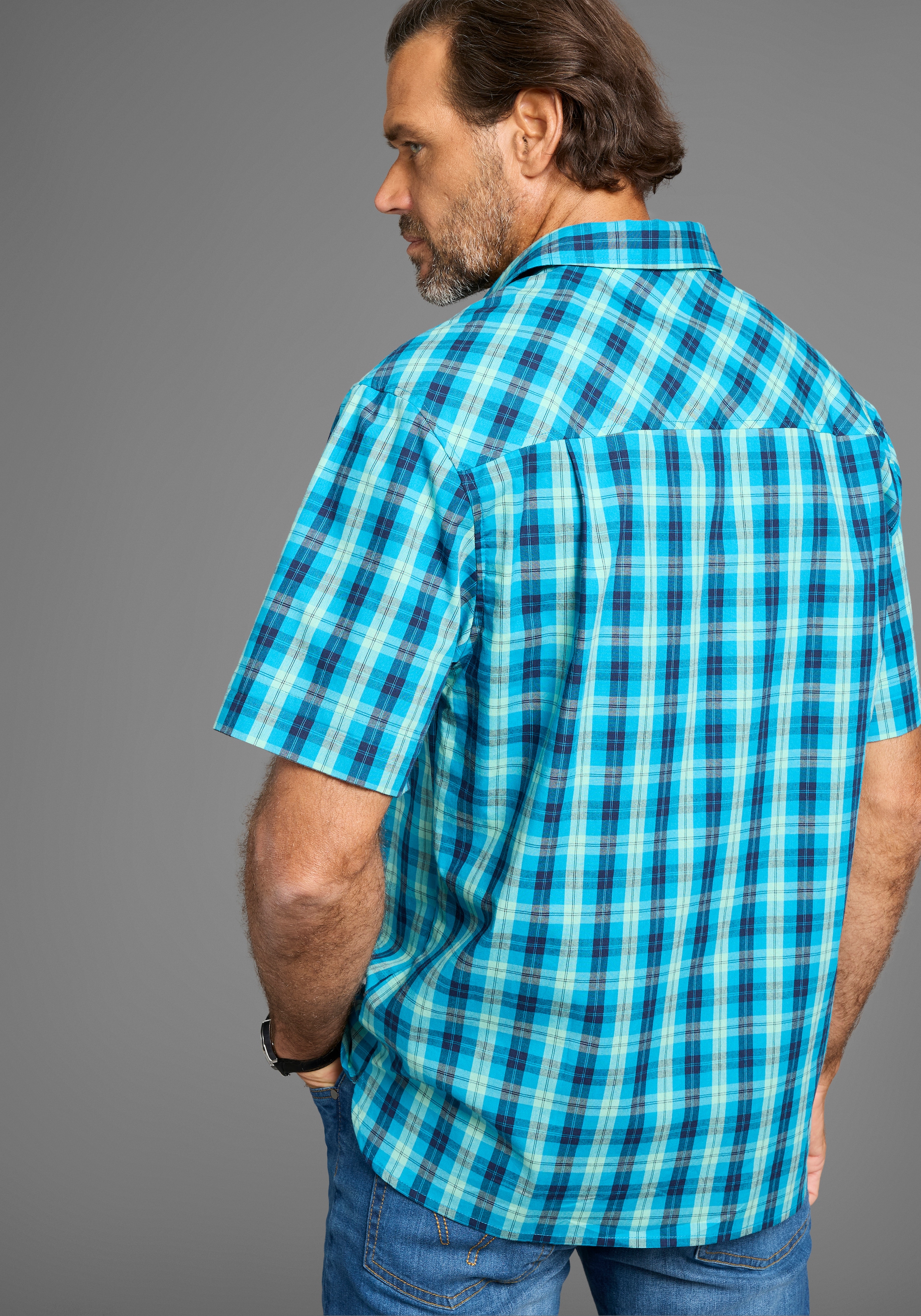 Man's World Kurzarmhemd Kurzarmhemd in bequemer Passform