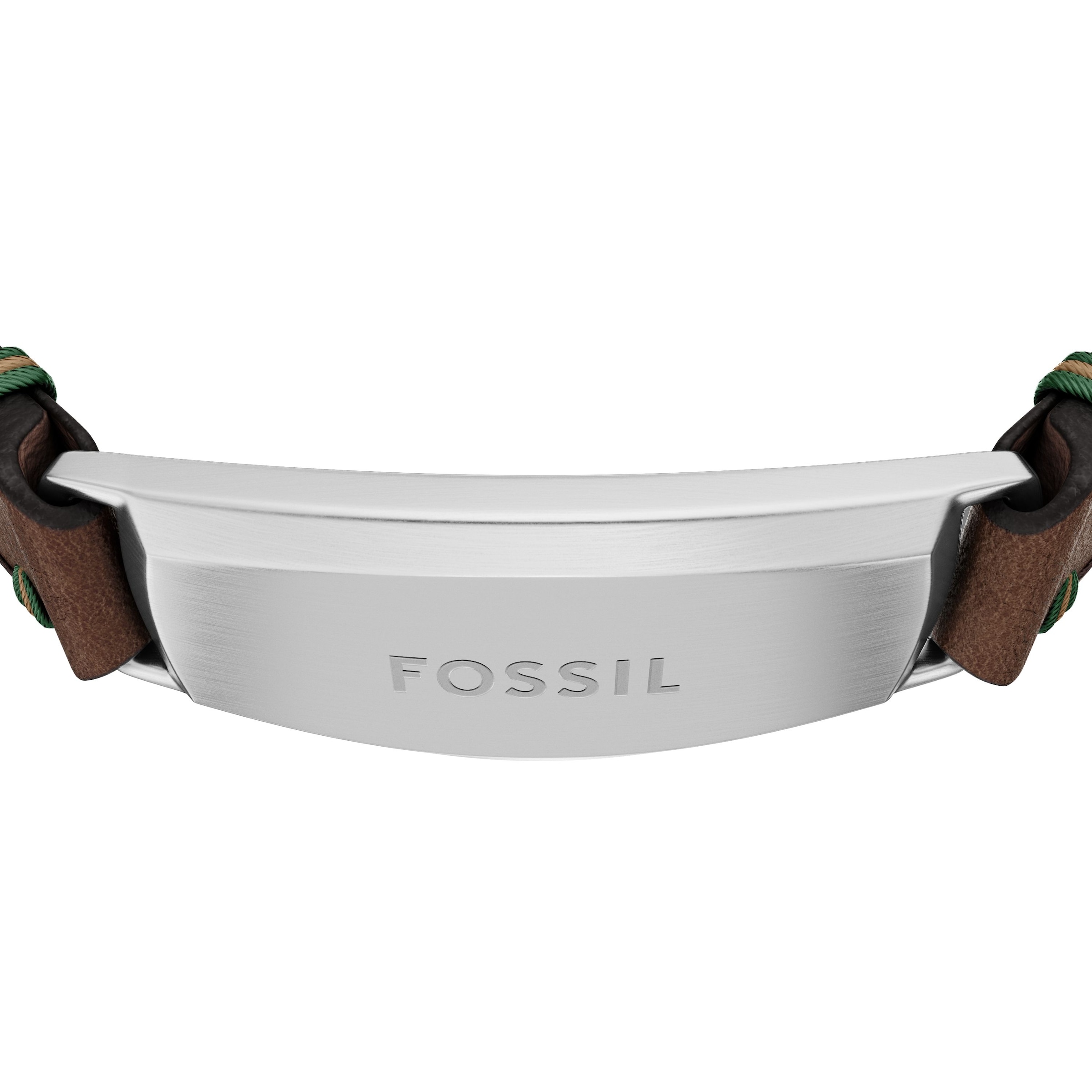 Fossil Armband »Schmuck Geschenk Edelstahl Leder Armschmuck Armkette Everett«