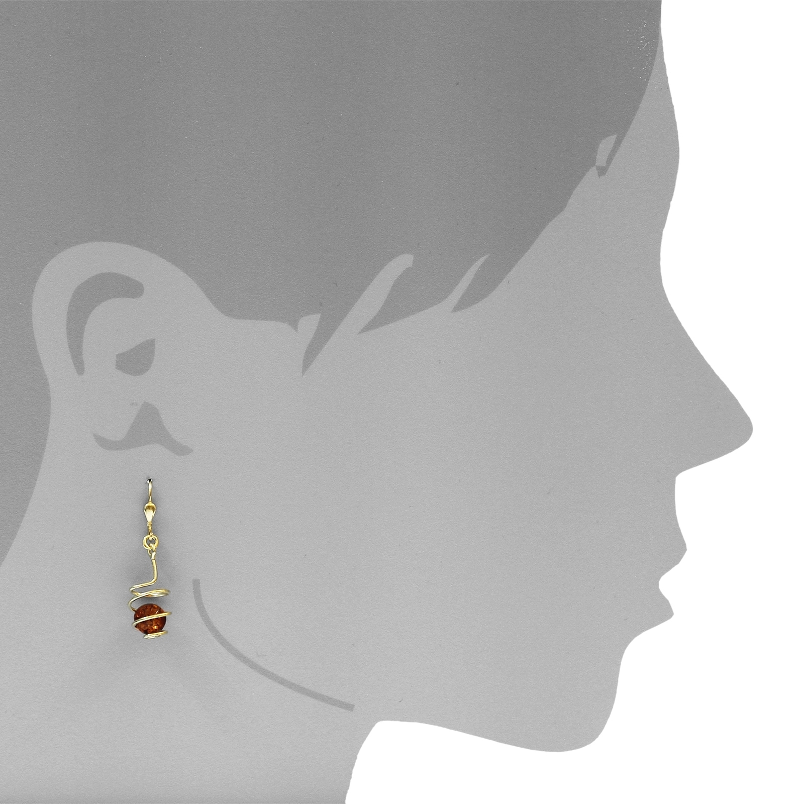 OSTSEE-SCHMUCK Paar Ohrhänger »- Spirale - Silber 925/000, vergoldet - Bernstein«