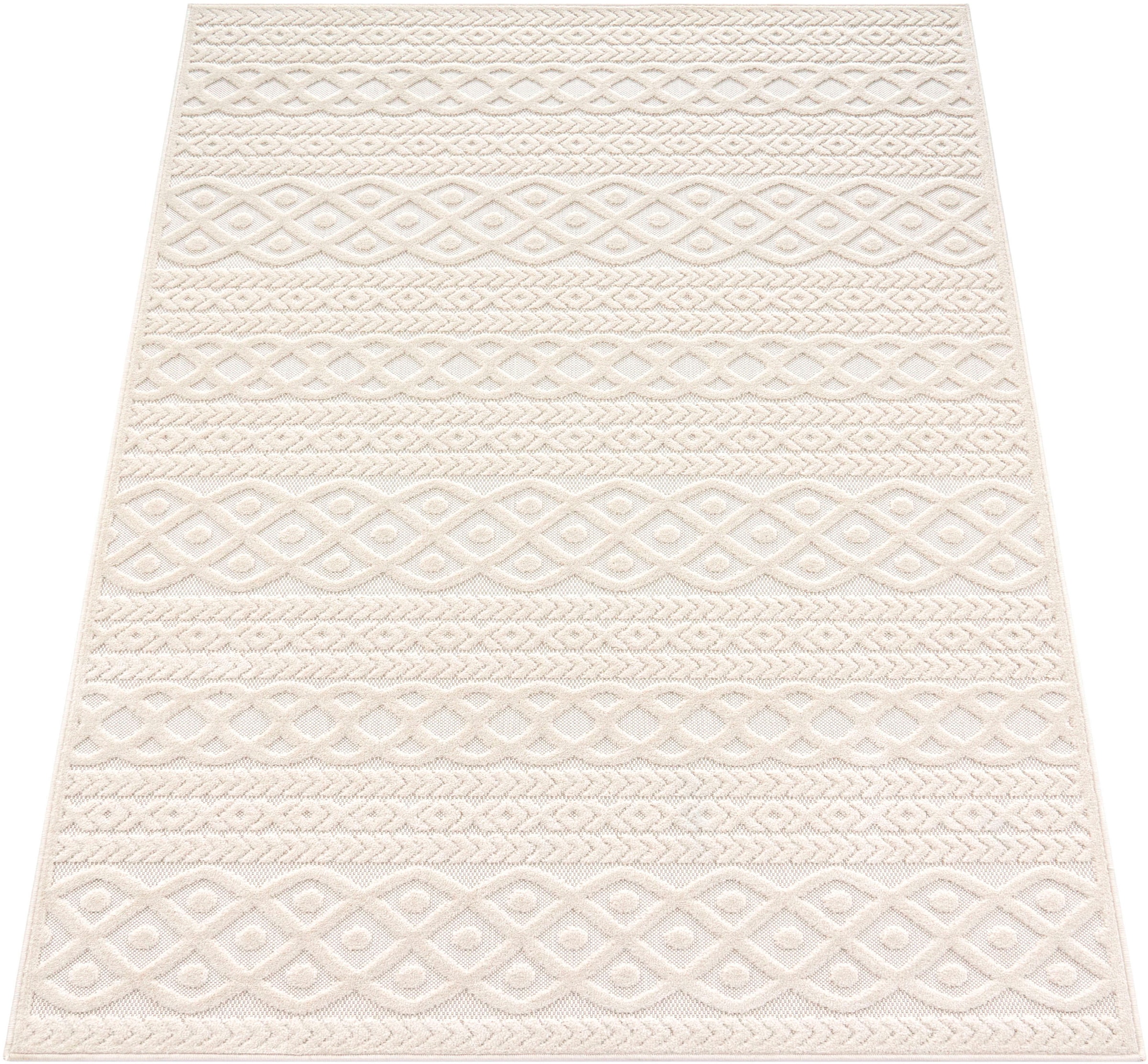 boho, Effekt, geeignet In- Home und Hoch-Tief Teppich Uni-Farben, 231«, Paco »Cotton Outdoor rechteckig,