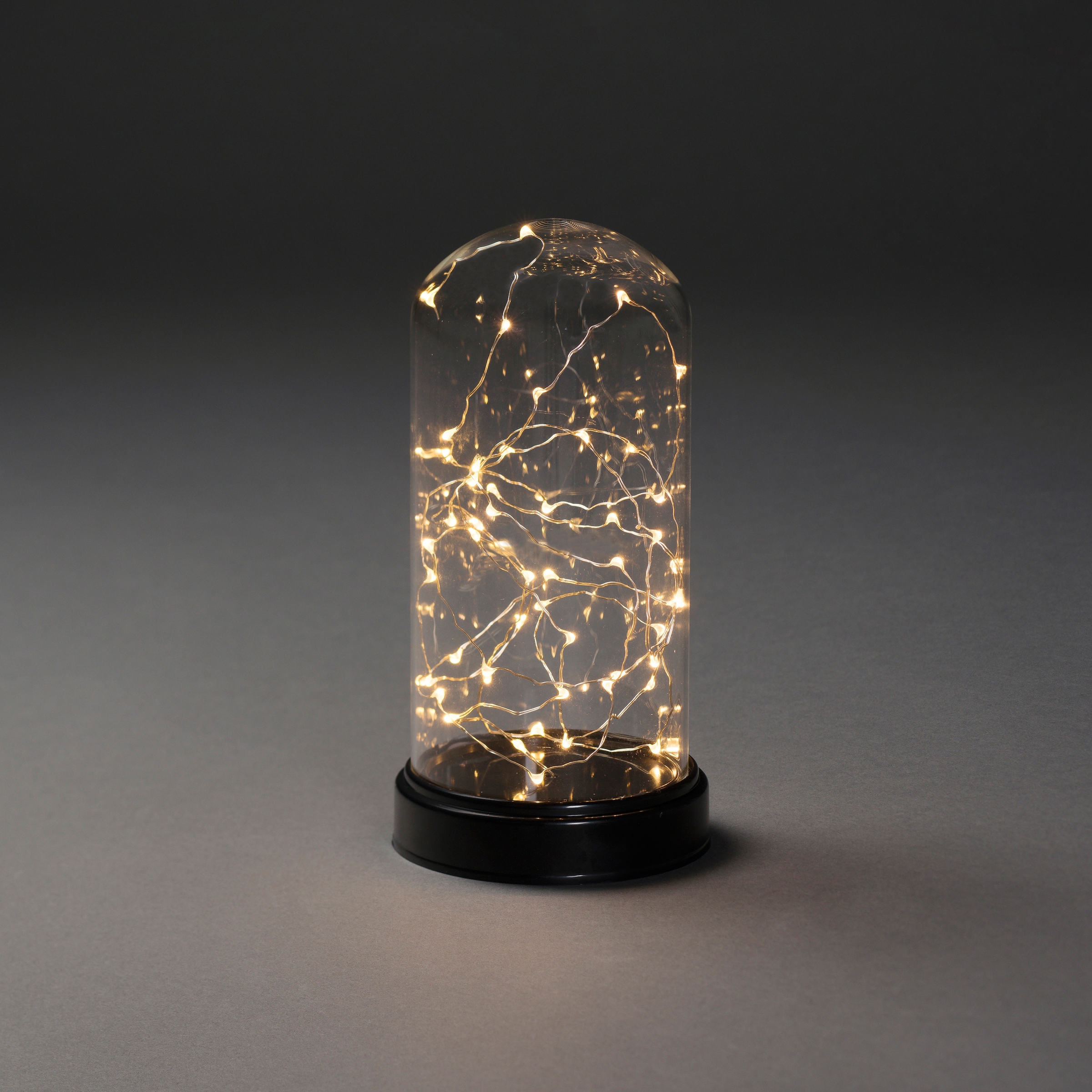 KONSTSMIDE LED Dekolicht »Weihnachtsdeko«, 50 flammig, Leuchtmittel LED-Modul | LED fest integriert, LED Dekoglaskuppel mit silberfb. Draht, 50 bernsteinfarbene Dioden