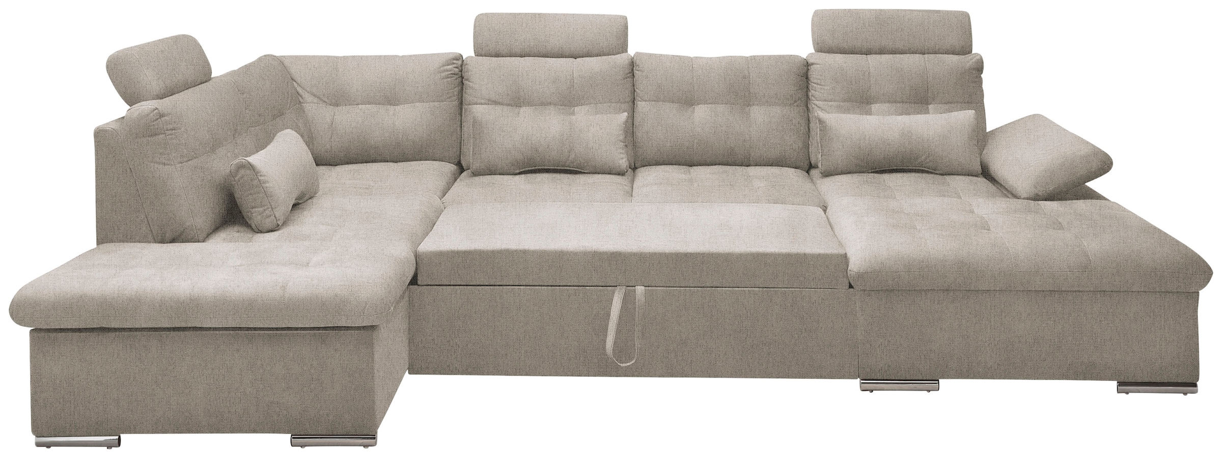 ED EXCITING DESIGN Wohnlandschaft Jakarta, mit Bettfunktion, Bettkasten, Kopfstützen, Nierenkissen