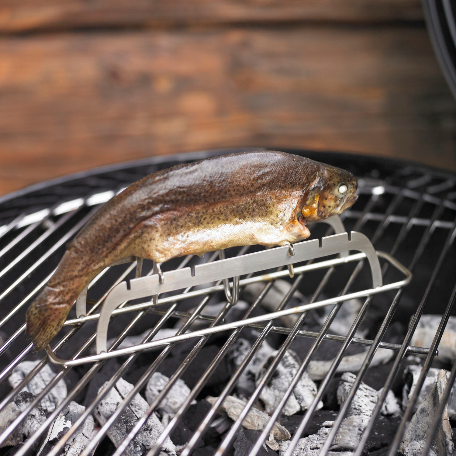 RÖSLE Grillrost »25071«, (1 St.), Aufsatz zur Zubereitung von Fisch, Größe einstellbar, Edelstahl 18/10