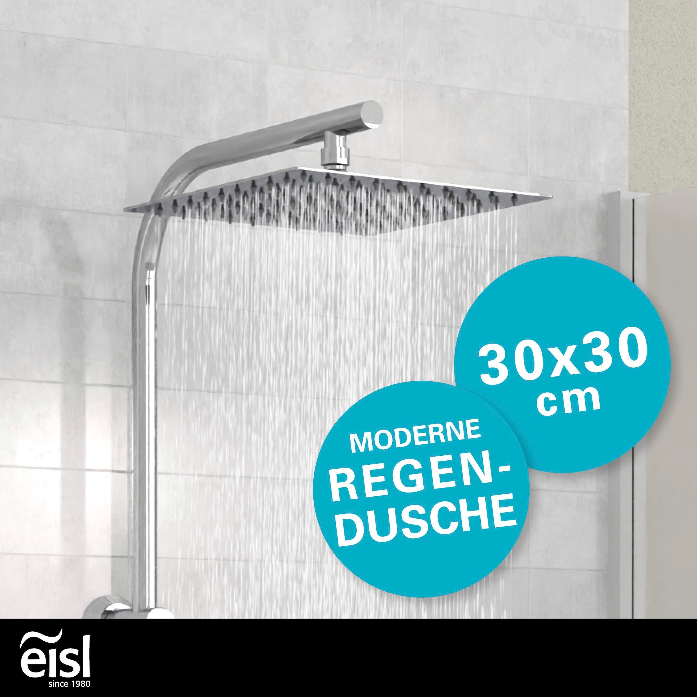 Eisl Brausegarnitur »EASY DELUXE«, Regendusche, Antikalk, höhenverstellbar, inkl. Duschabzieher